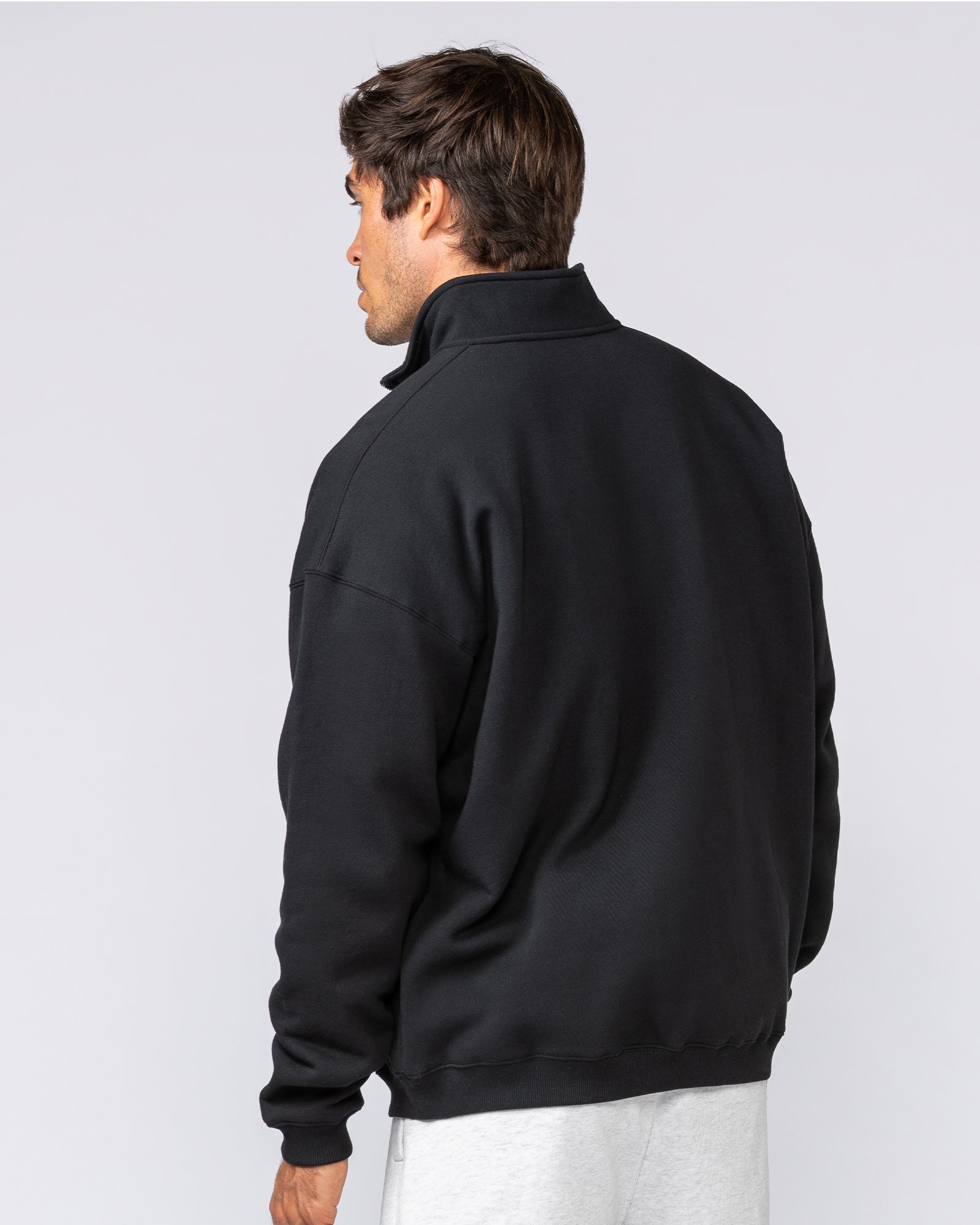 Prep Quarter Zip Through - Black-Jumpers & Hoodies-XS-042512BLK-XS-MNAPPRL41785-4-Muscle Nation