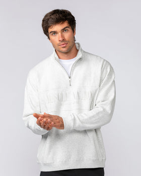 Prep Quarter Zip Through - Snow Grey Marl-Jumpers & Hoodies-XS-042512SNGRYMR-XS-MNAPPRL41793-1-Muscle Nation