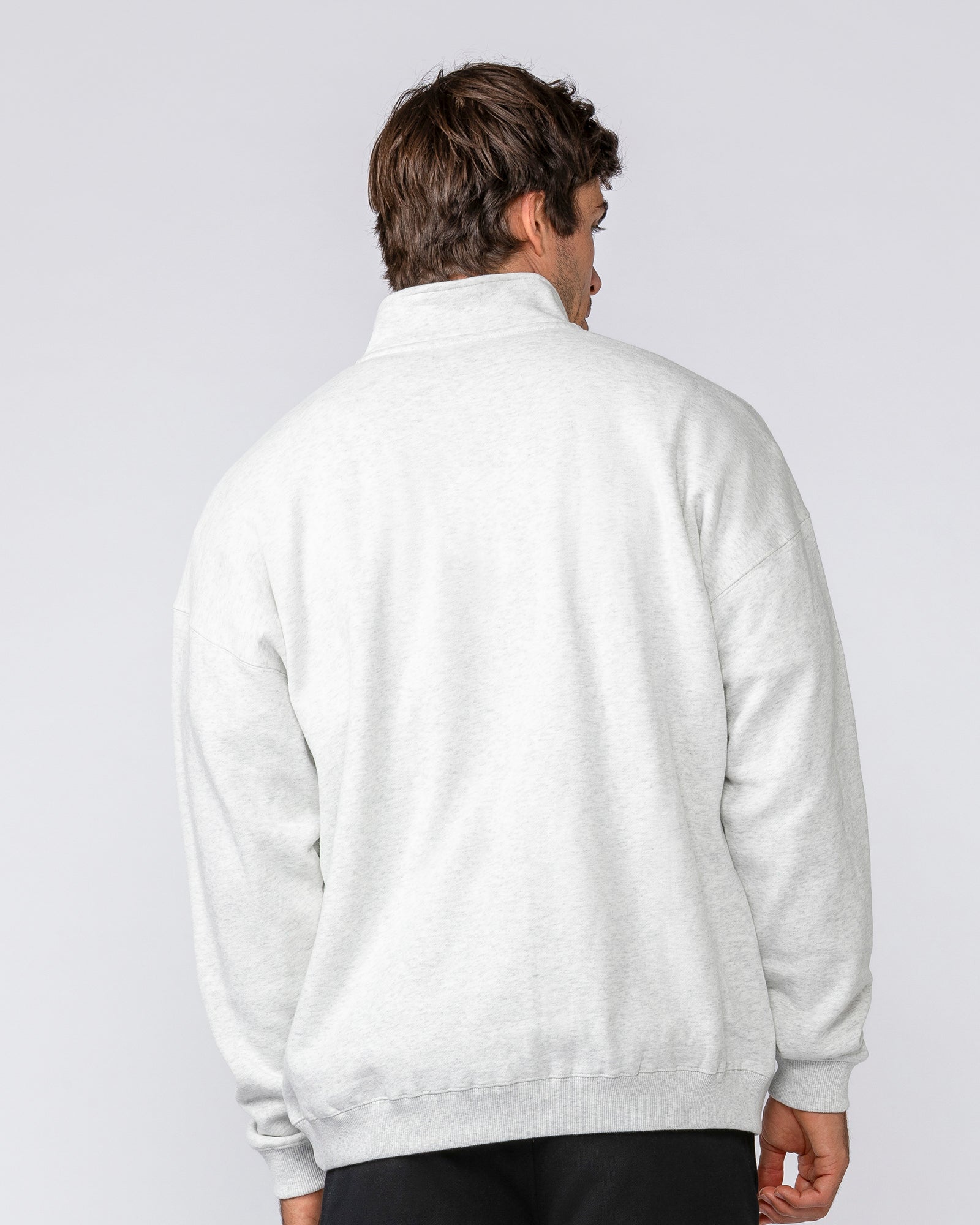 Prep Quarter Zip Through - Snow Grey Marl-Jumpers & Hoodies-XS-042512SNGRYMR-XS-MNAPPRL41793-4-Muscle Nation