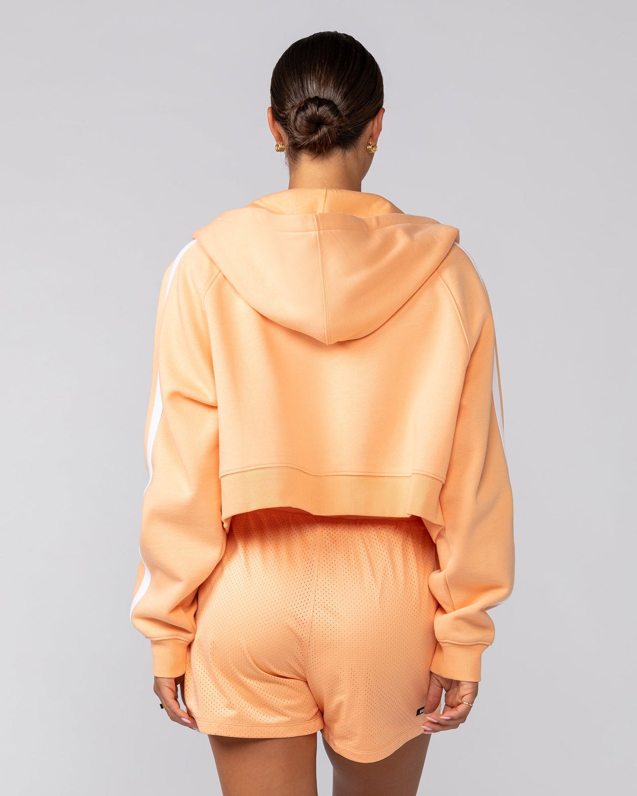 Recoup Cropped Zip Up Hoodie Melon - Muscle Nation women's hoodie, view 6