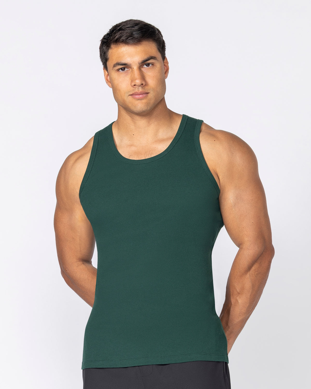 Rib Fitted Training Tank - Sporting Green