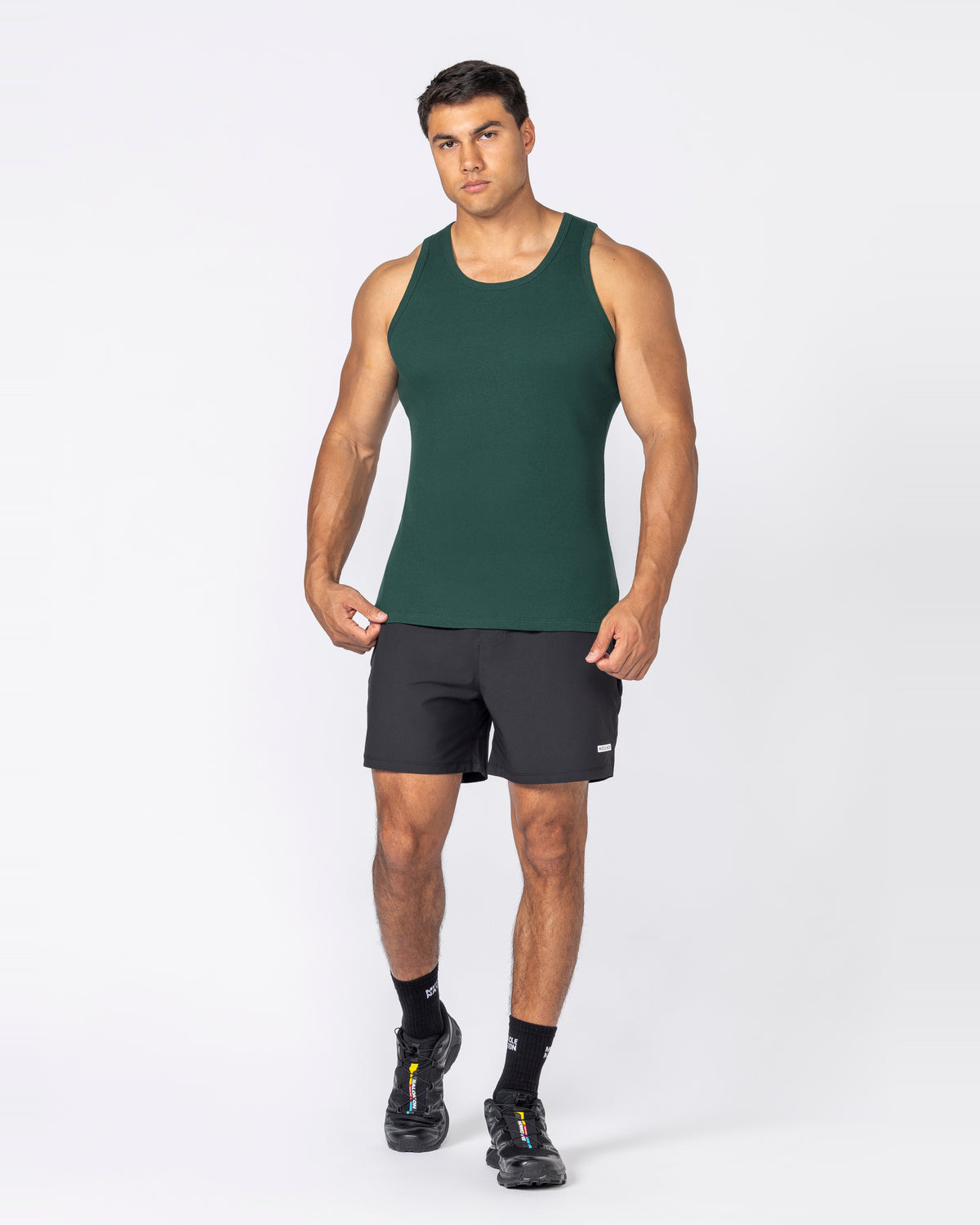 Rib Fitted Training Tank - Sporting Green