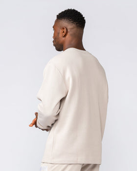 Rib Long Sleeve Tee - Cream-Long Sleeve T-Shirts-XS-032516CREAM-XS-MNAPPRL41301-4-Muscle Nation