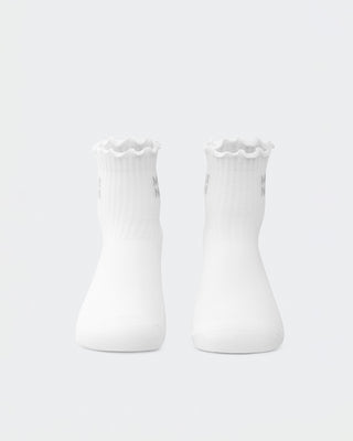 Ruffle Crew Sock - 1Pack-Socks-White-ACC082514WHT-ONE-MNAPPRL43378-2-Muscle Nation