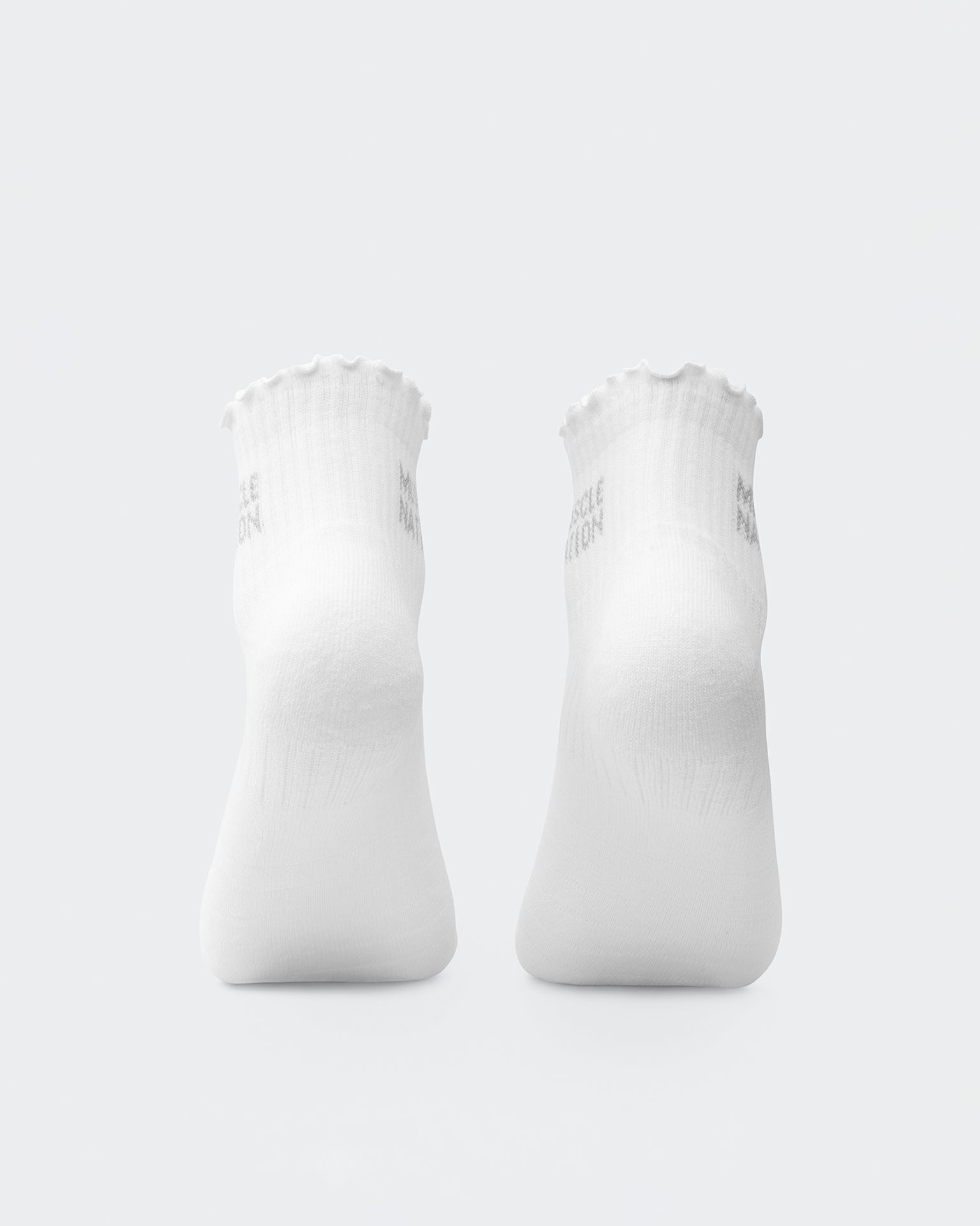 Ruffle Crew Sock - 1Pack-Socks-White-ACC082514WHT-ONE-MNAPPRL43378-4-Muscle Nation