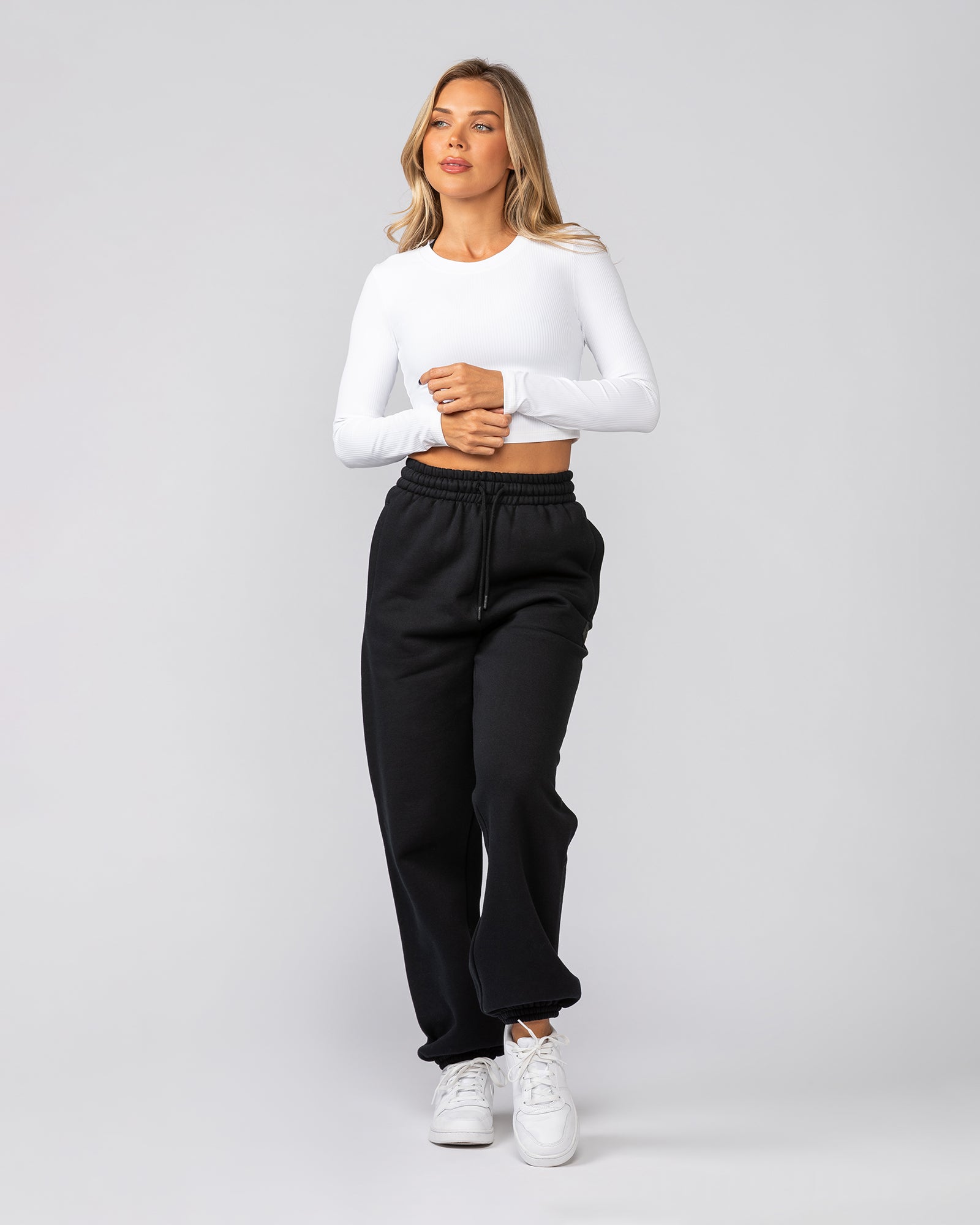 Sculpted Rib Long Sleeve Top - White-Tops-XXS-022535WHT-XXS-MNAPPRL40778-6-Muscle Nation