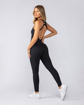 Snatched Rib One Piece Black - Muscle Nation women's one piece