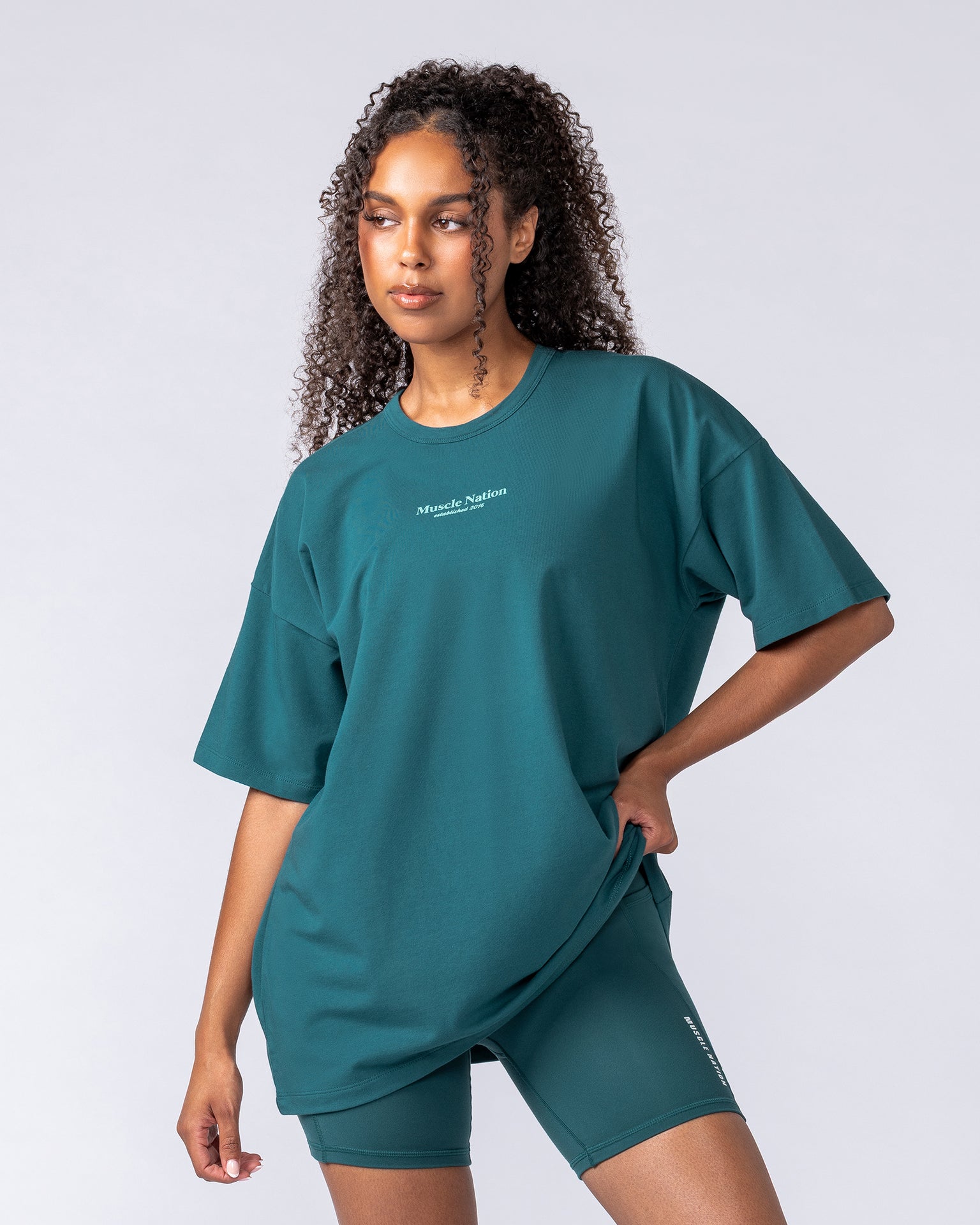 Sports Division Oversized Tee - Hunter Green