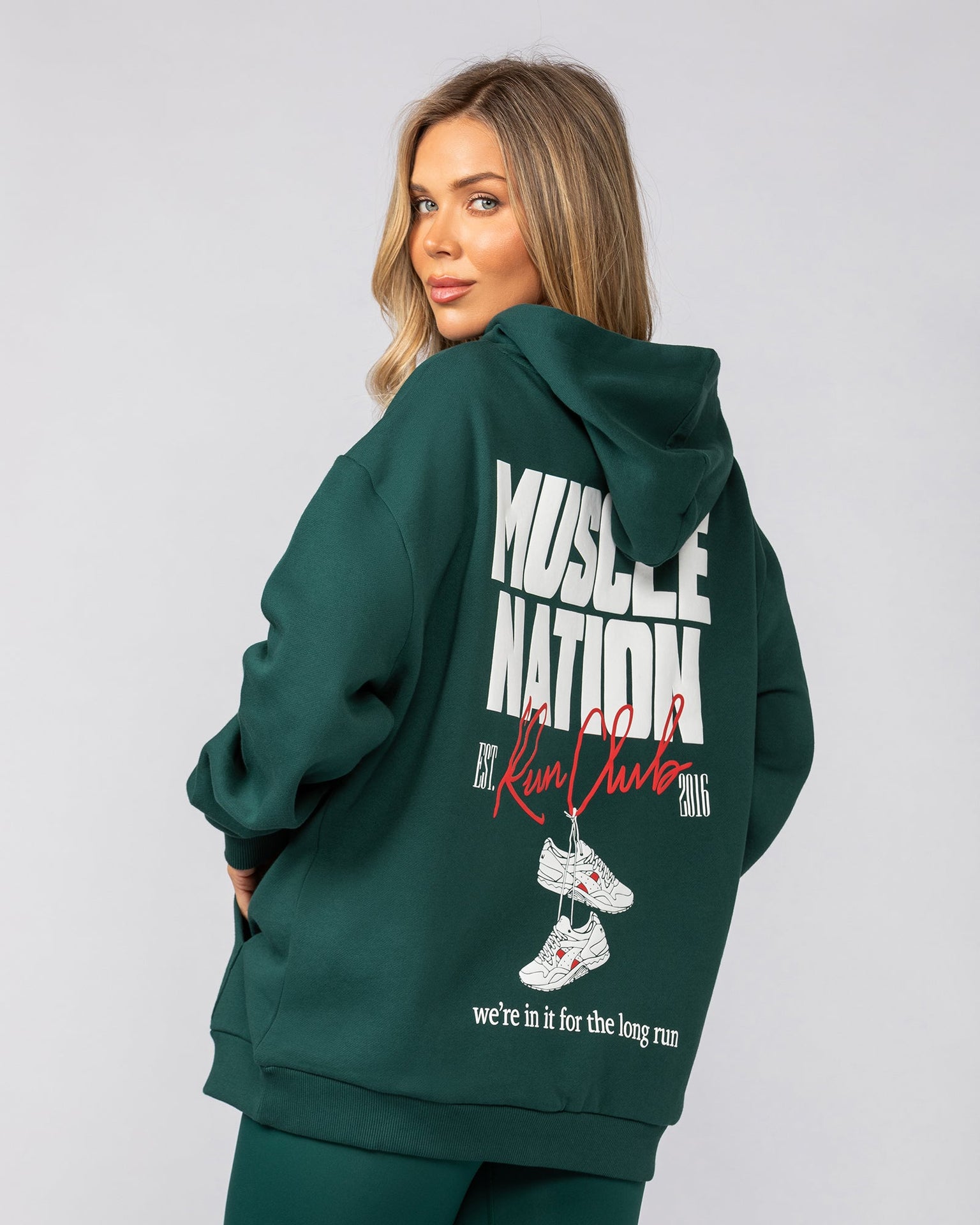 Sports Mode Oversized Hoodie - Evergreen-Jumpers & Hoodies-XXS-042542EVEGRN-XXS-MNAPPRL42296-2-Muscle Nation