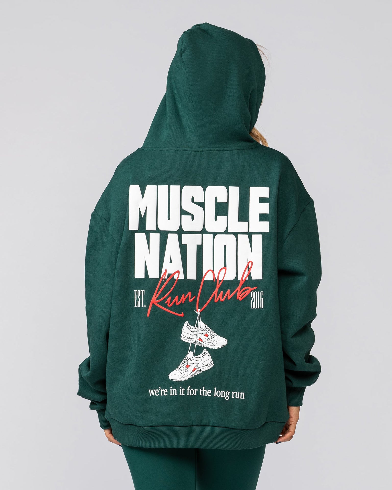Sports Mode Oversized Hoodie - Evergreen-Jumpers & Hoodies-XXS-042542EVEGRN-XXS-MNAPPRL42296-6-Muscle Nation