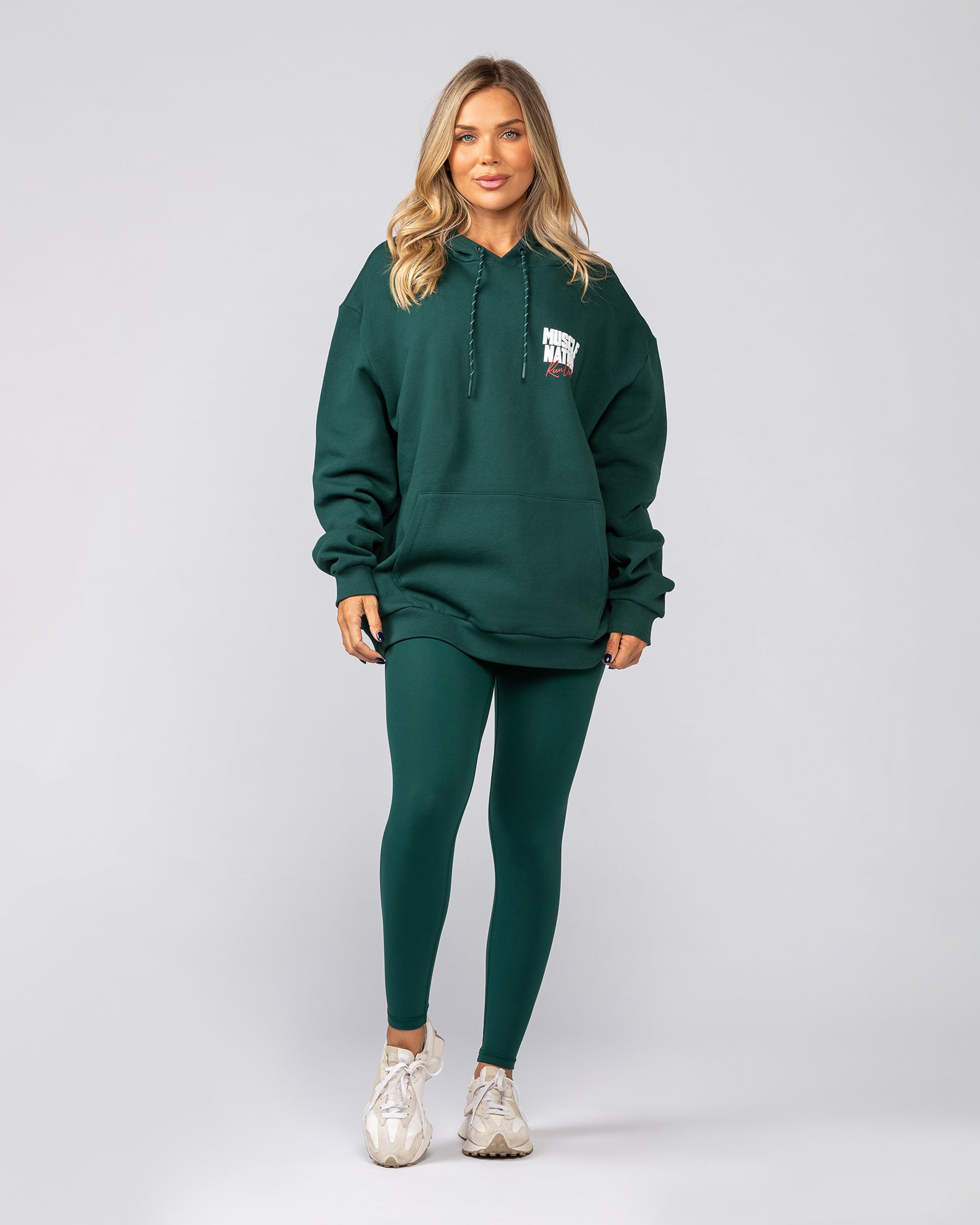 Sports Mode Oversized Hoodie - Evergreen-Jumpers & Hoodies-XXS-042542EVEGRN-XXS-MNAPPRL42296-8-Muscle Nation