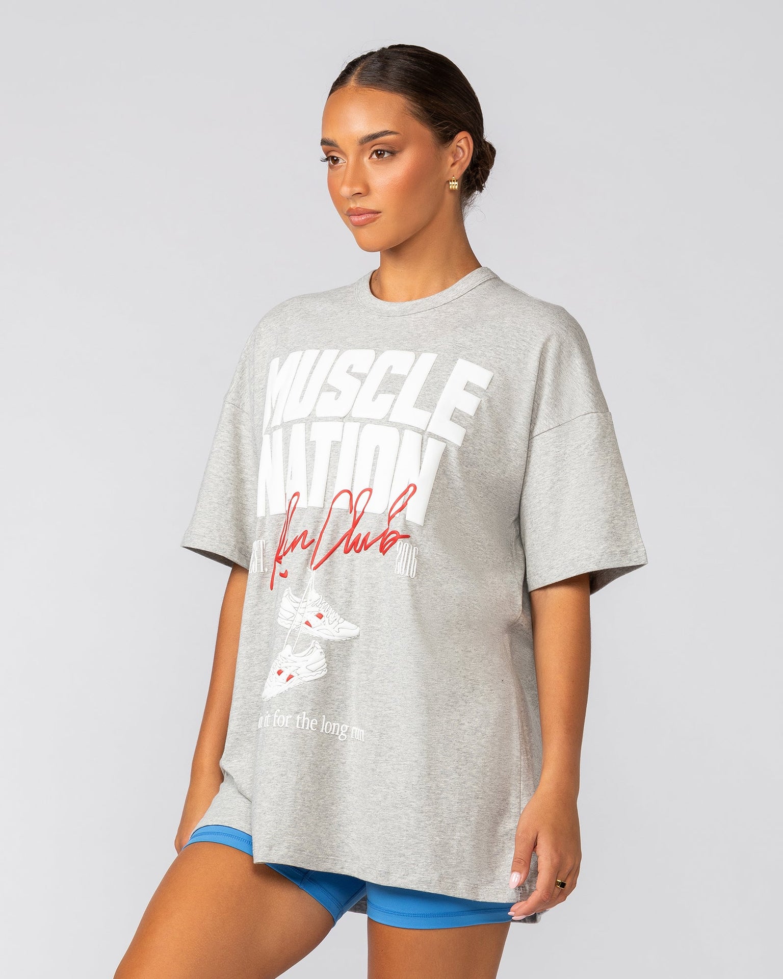 Sports Mode Oversized Tee - Light Grey Marl-T-Shirts-XXS-042538LTGRYMRL-XXS-MNAPPRL42014-3-Muscle Nation