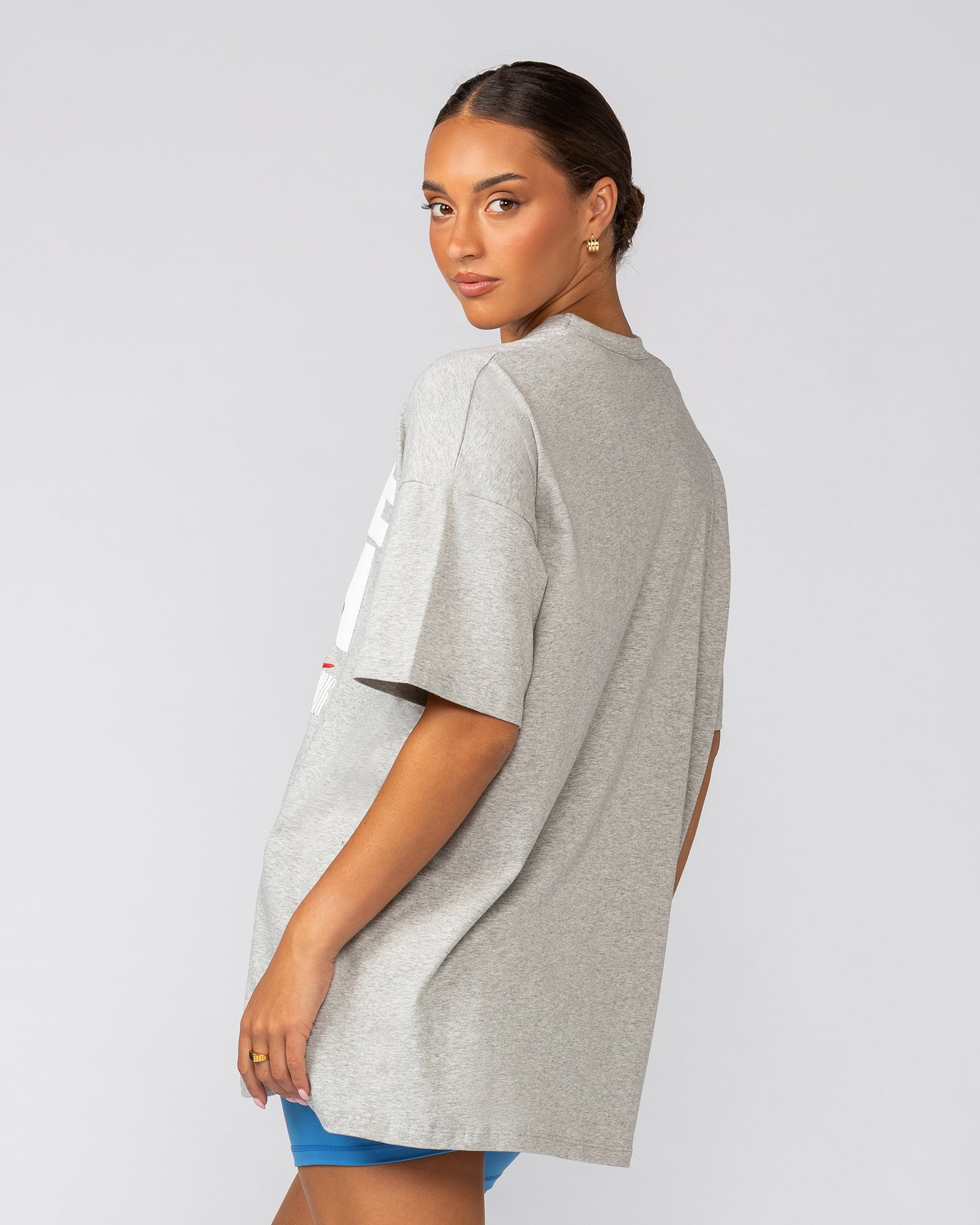 Sports Mode Oversized Tee - Light Grey Marl-T-Shirts-XXS-042538LTGRYMRL-XXS-MNAPPRL42014-4-Muscle Nation