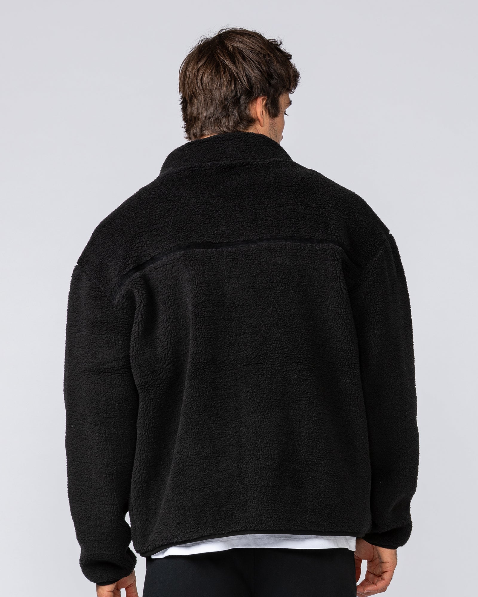 Staple Sherpa Zip Through Jacket - Black-Jackets-S-042517BLK-S-MNAPPRL42464-5-Muscle Nation