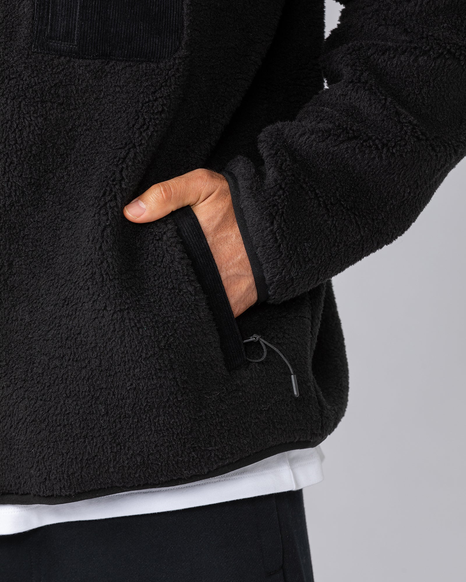 Staple Sherpa Zip Through Jacket - Black-Jackets-S-042517BLK-S-MNAPPRL42464-6-Muscle Nation