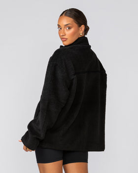 Staple Sherpa Zip Through Jacket - Black-Jackets-S-042517BLK-S-MNAPPRL42464-10-Muscle Nation