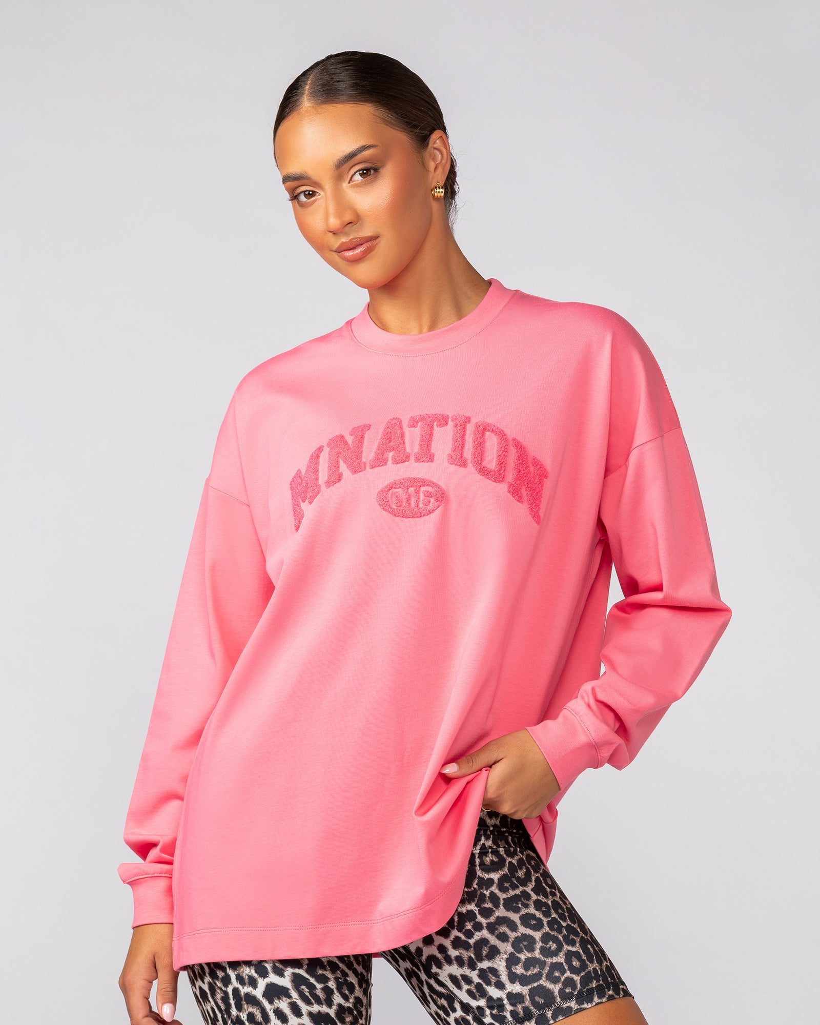 Stats Oversized Long Sleeve Tee - Calypso-Long Sleeve T-Shirts-XXS-022537CLPSO-XXS-MNAPPRL42104-3-Muscle Nation