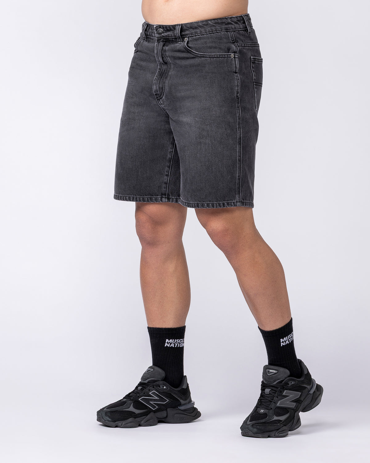 Street Denim Jorts - Washed Black