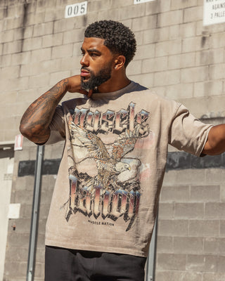 Take Flight Vintage Oversized Tee - Washed Beige-T-Shirts-XS-082535WBE-XS-MNAPPRL44001-1-Muscle Nation