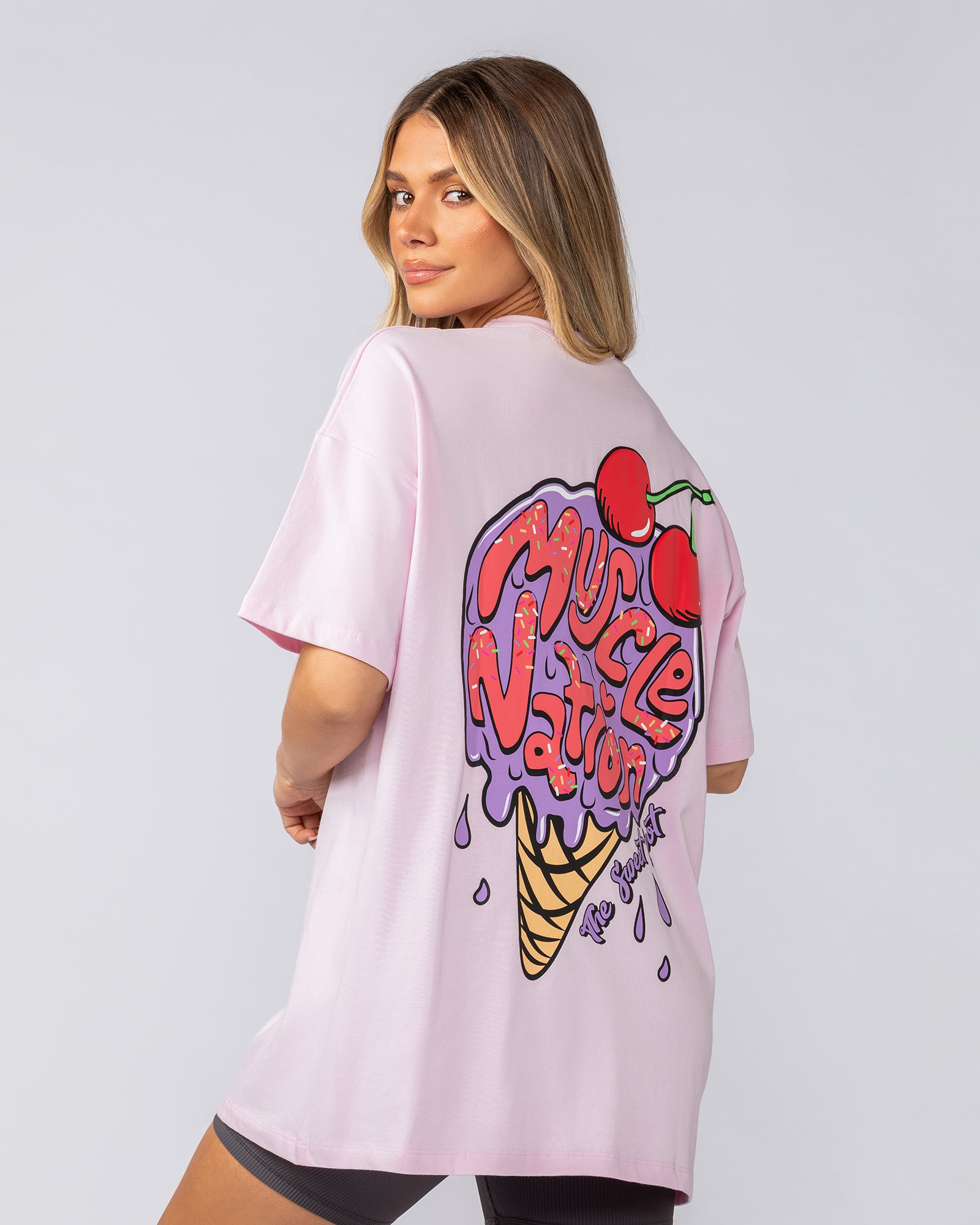 Tasty Oversized Tee - Pink Lady-T-Shirts-XXS-052509PKLY-XXS-MNAPPRL42628-2-Muscle Nation