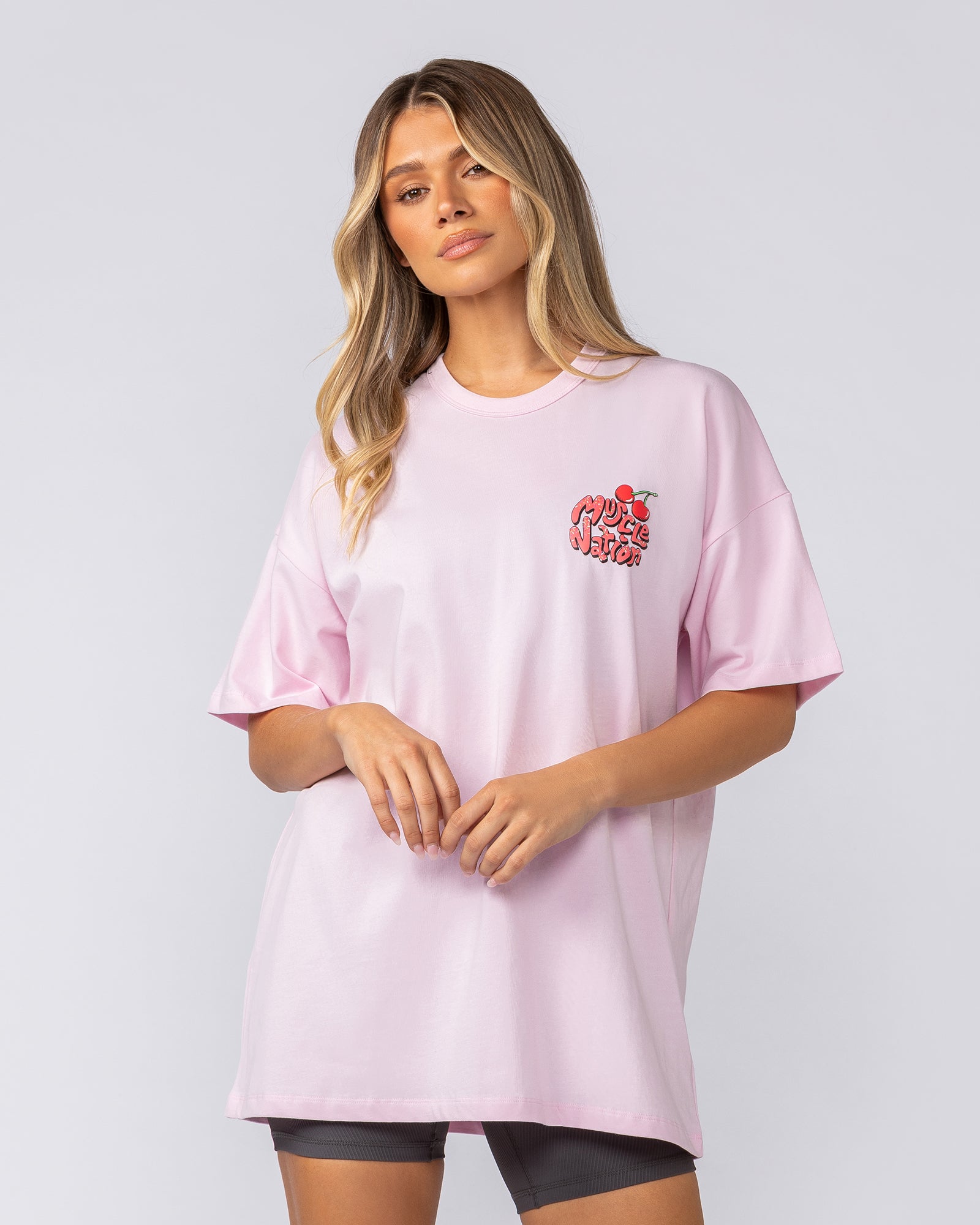 Tasty Oversized Tee - Pink Lady-T-Shirts-XXS-052509PKLY-XXS-MNAPPRL42628-3-Muscle Nation