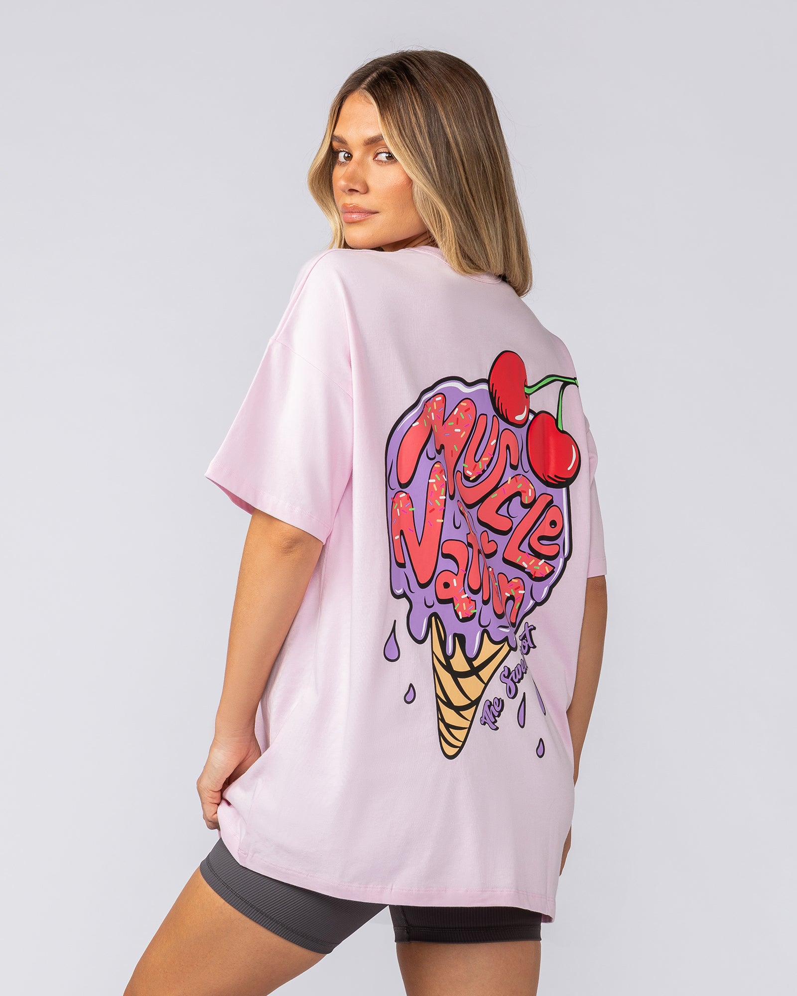 Tasty Oversized Tee - Pink Lady-T-Shirts-XXS-052509PKLY-XXS-MNAPPRL42628-5-Muscle Nation