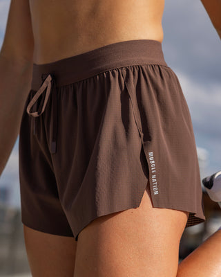 Tempo 3" Run Shorts - Chestnut