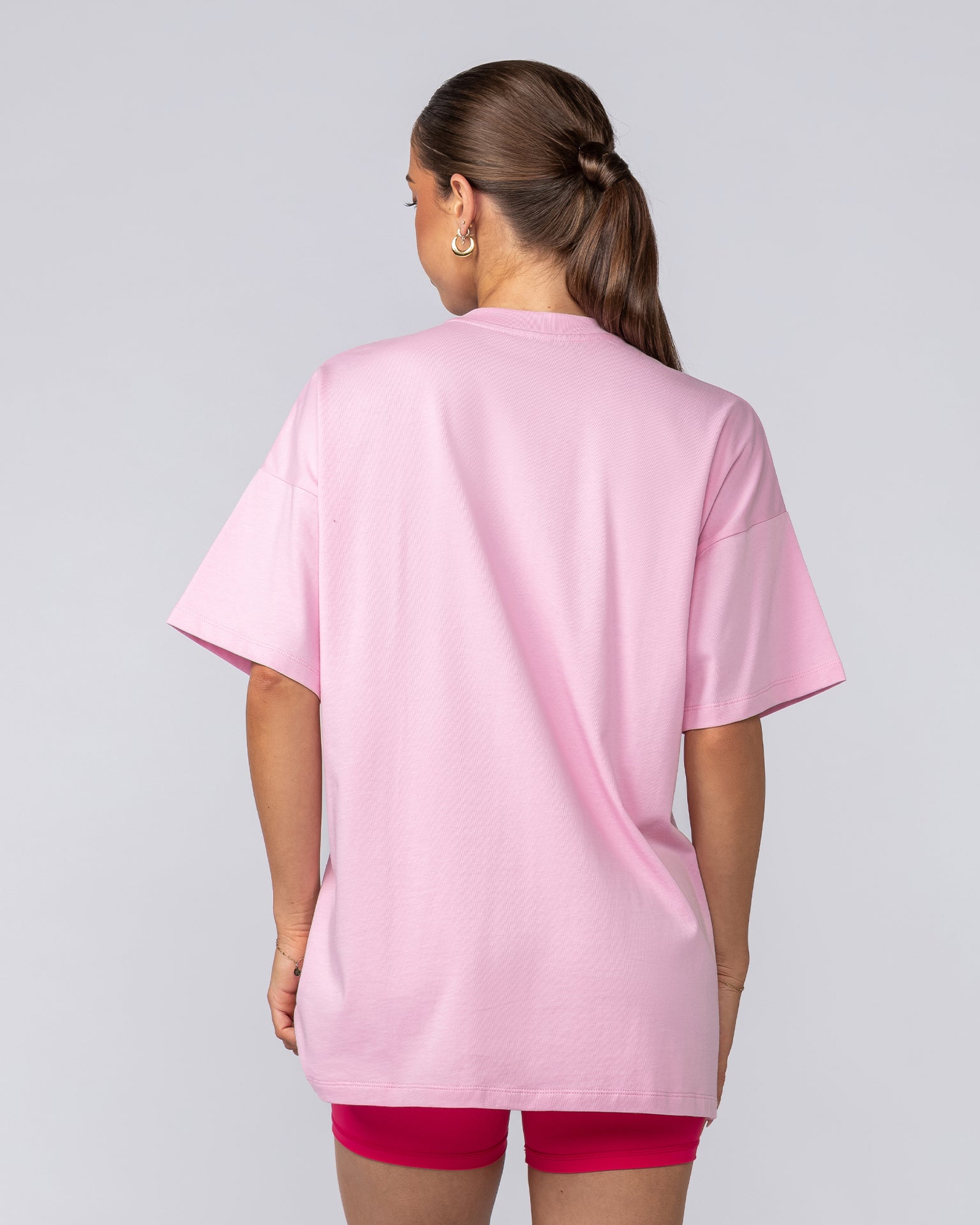 The Power Of Pink Oversized Tee - Shell Pink-T-Shirts-XXS-092533SHLPK-XXS-MNAPPRL44393-6-Muscle Nation