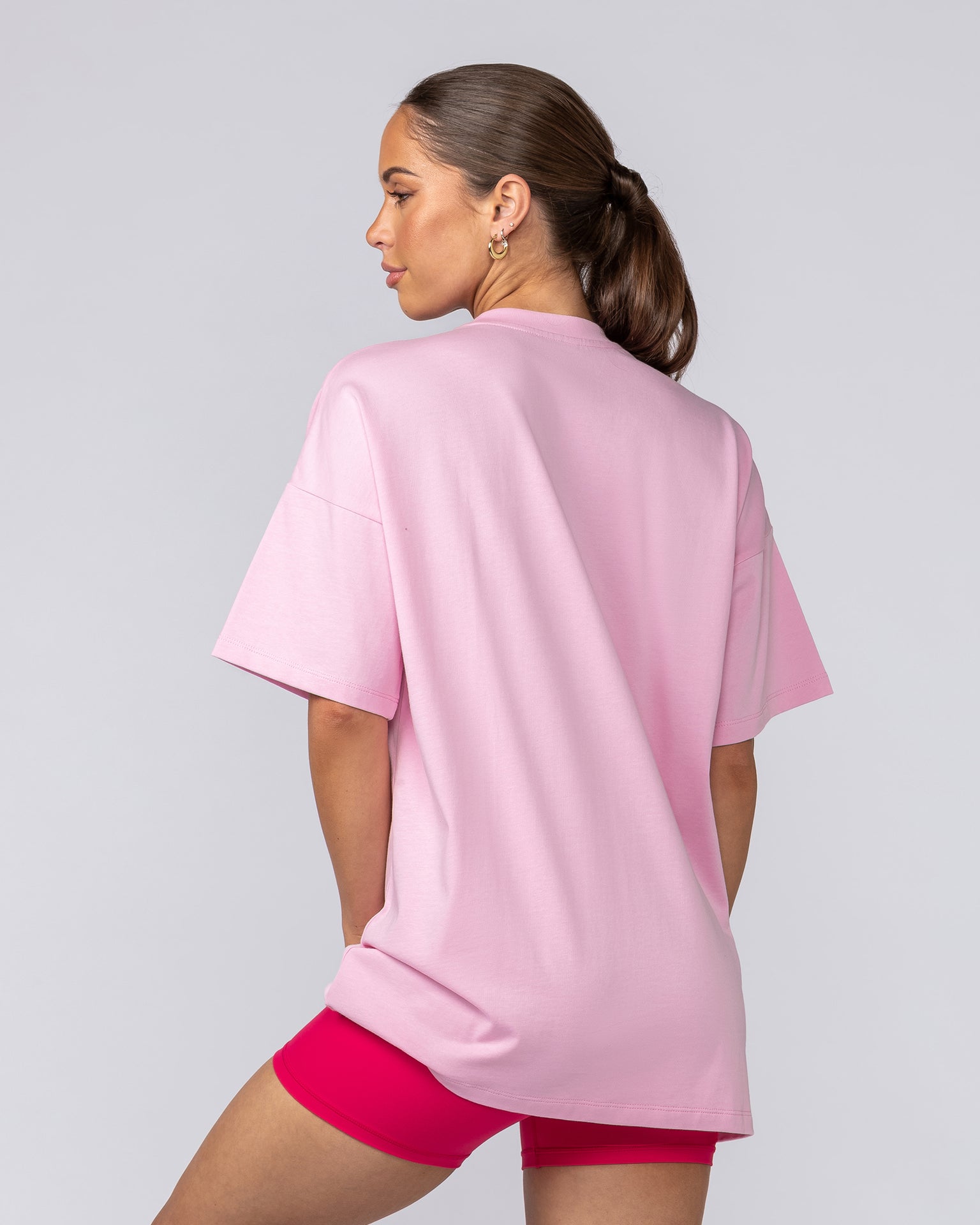The Power Of Pink Oversized Tee - Shell Pink-T-Shirts-XXS-092533SHLPK-XXS-MNAPPRL44393-5-Muscle Nation