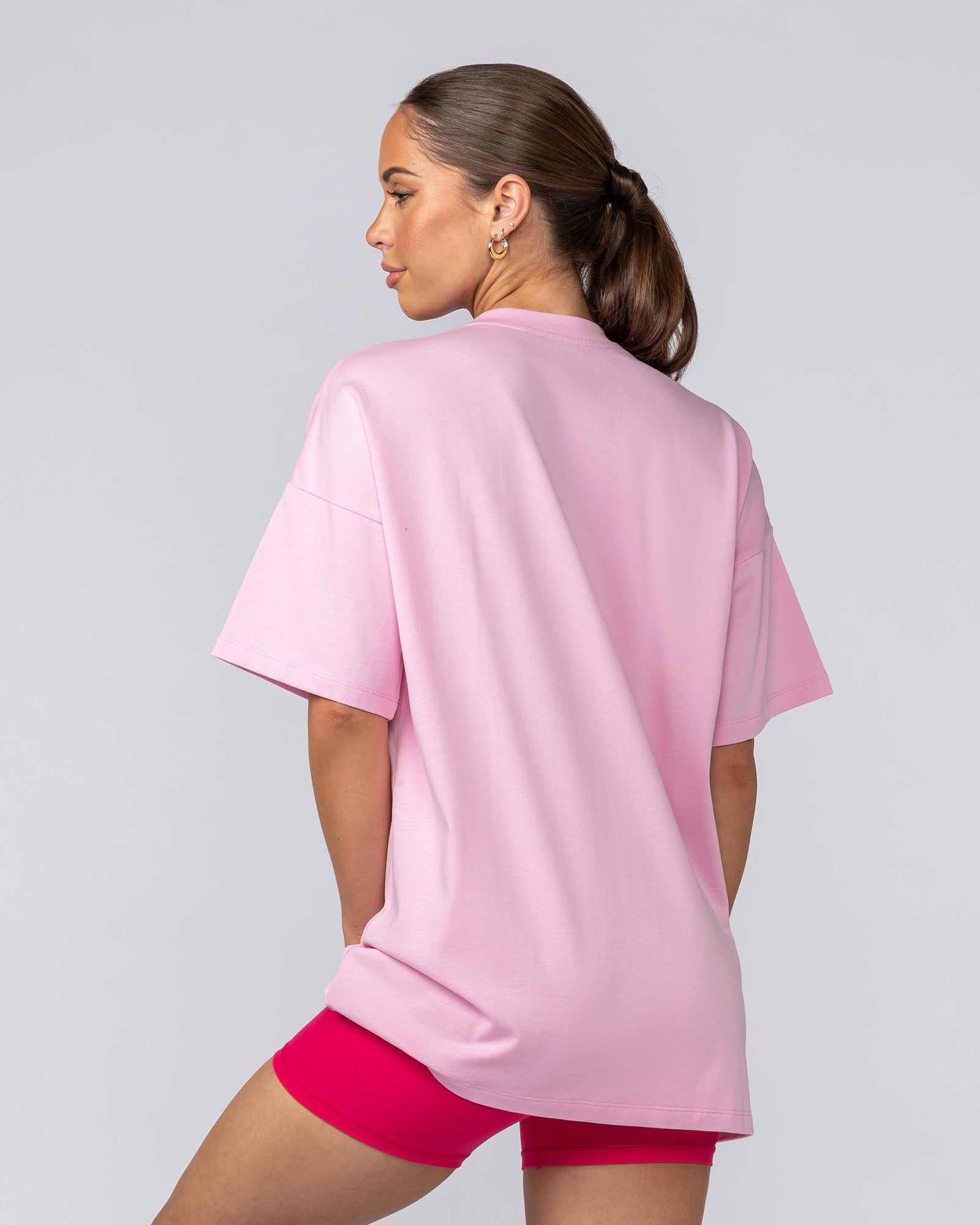 The Power Of Pink Oversized Tee - Shell Pink-T-Shirts-XXS-092533SHLPK-XXS-MNAPPRL44393-5-Muscle Nation
