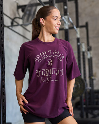 Thicc Oversized Tee - Cranberry-T-Shirts-XXS-112541CBRY-XXS-MNAPPRL46628-1-Muscle Nation