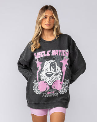 TKO Oversized Vintage Pullover - Washed Black-Tops-XXS-052515WSHBLK-XXS-MNAPPRL42718-1-Muscle Nation