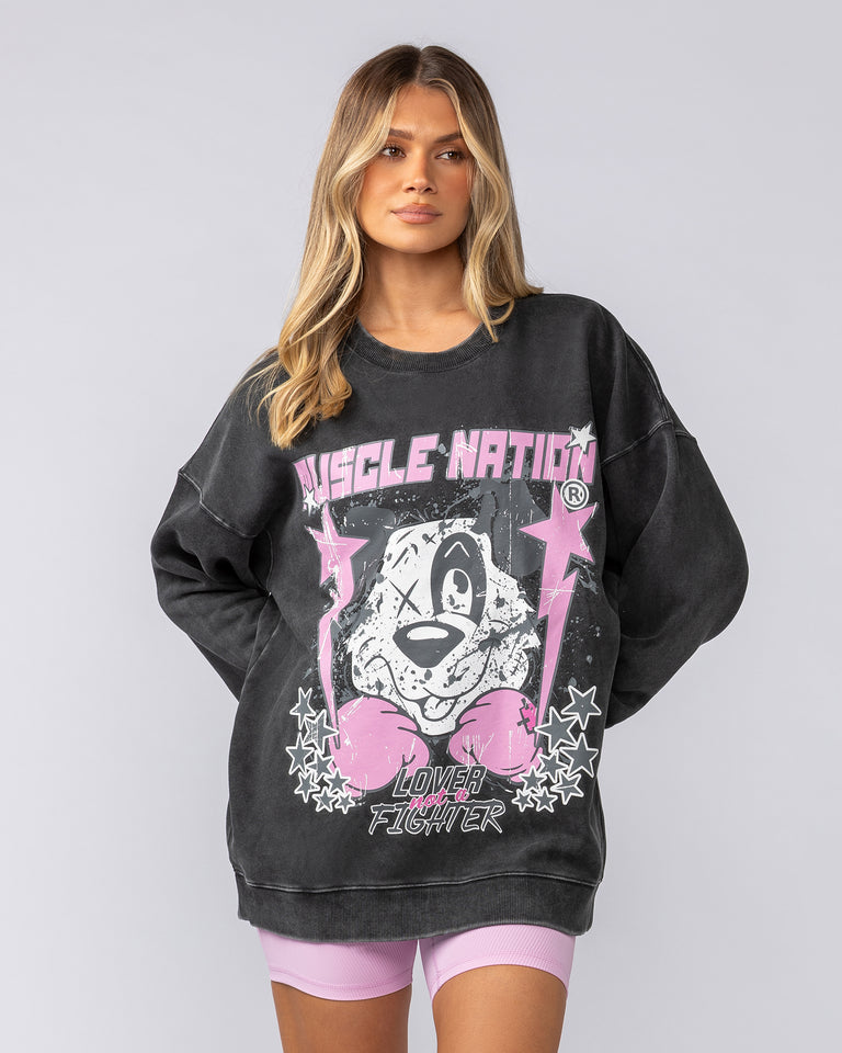 TKO Oversized Vintage Pullover - Washed Black-Tops-XXS-052515WSHBLK-XXS-MNAPPRL42718-1-Muscle Nation