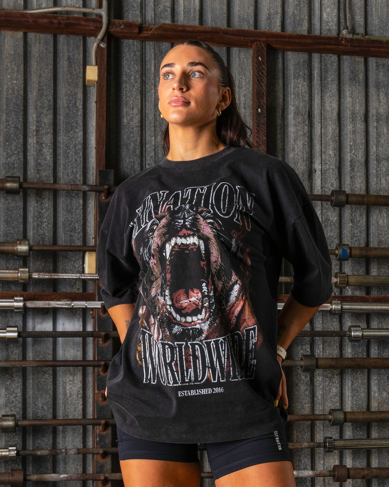Unleashed Oversized Vintage Tee - Washed Black-T-Shirts-XS-092521WSHBLK-XS-MNAPPRL44300-7-Muscle Nation