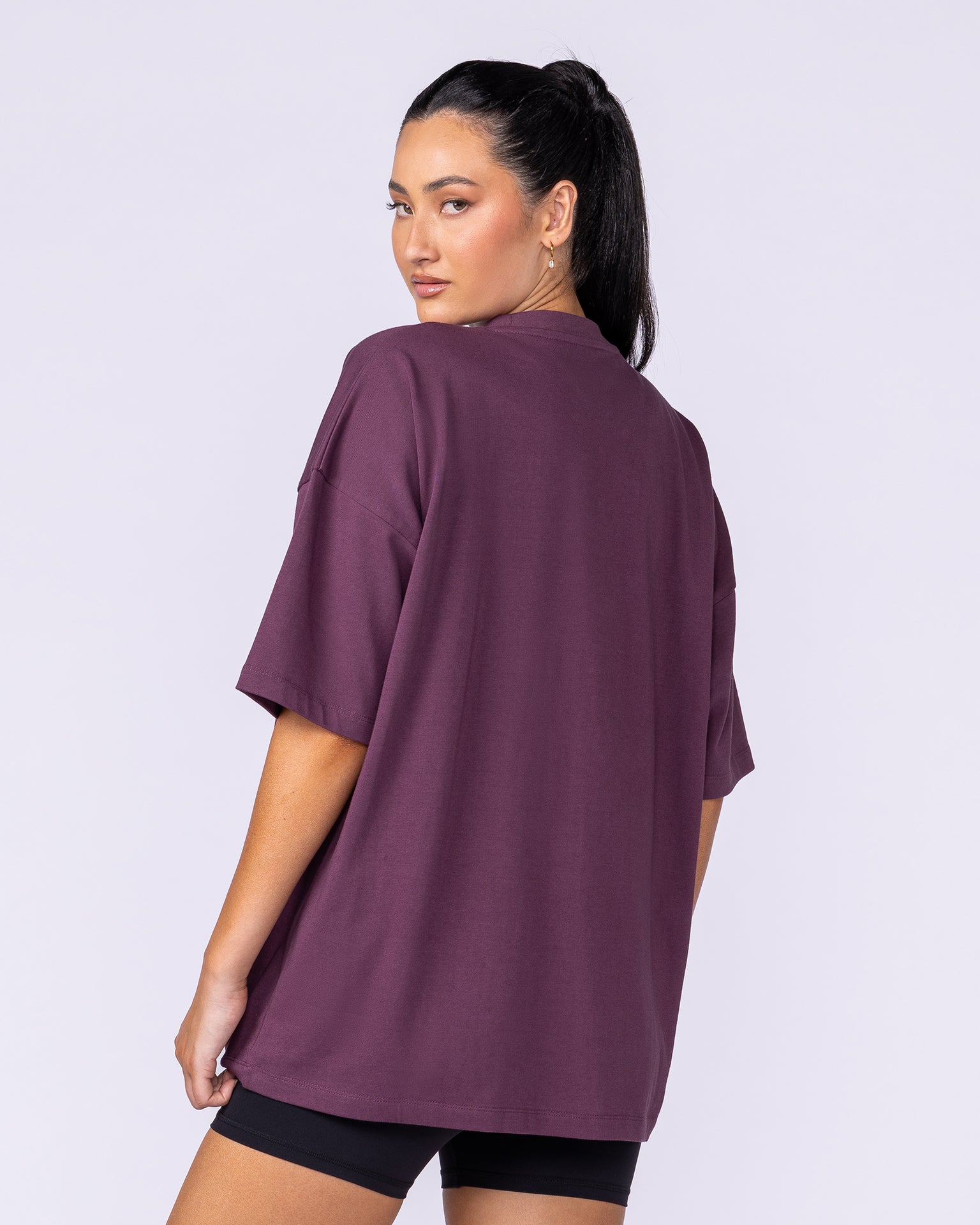 Varsity Oversized Boxy Tee - Cranberry-T-Shirts-XS-112566CBRY-XS-MNAPPRL47163-9-Muscle Nation