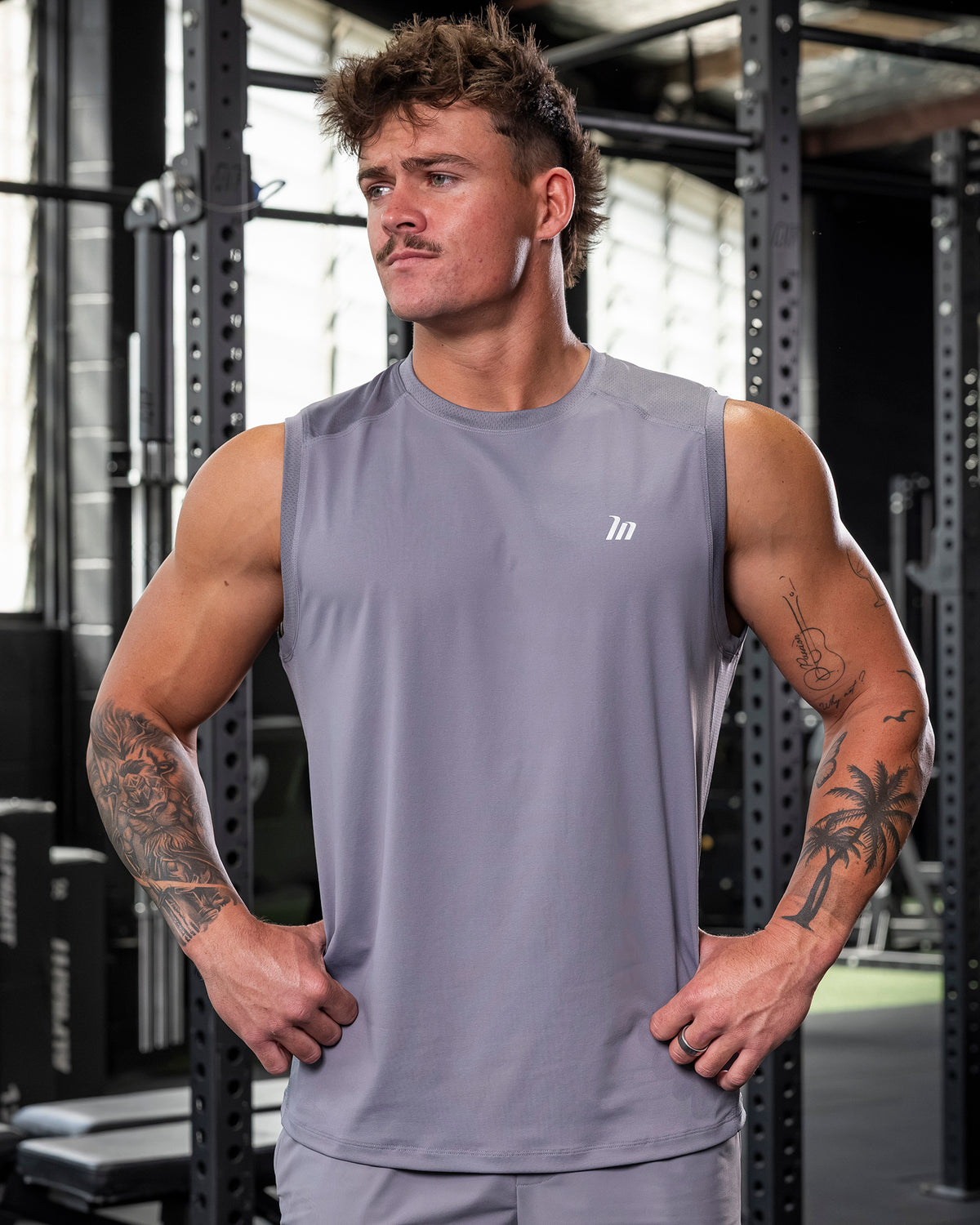 Ventilation Tank Cement - Muscle Nation men's muscle tank
