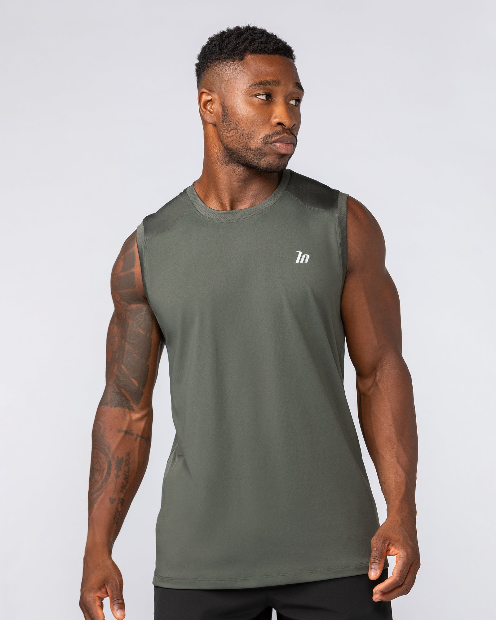 Ventilation Tank - Dark Khaki-Singlets & Tanks-S-052401DKHAKI-S-MNAPPRL31867-1-Muscle Nation