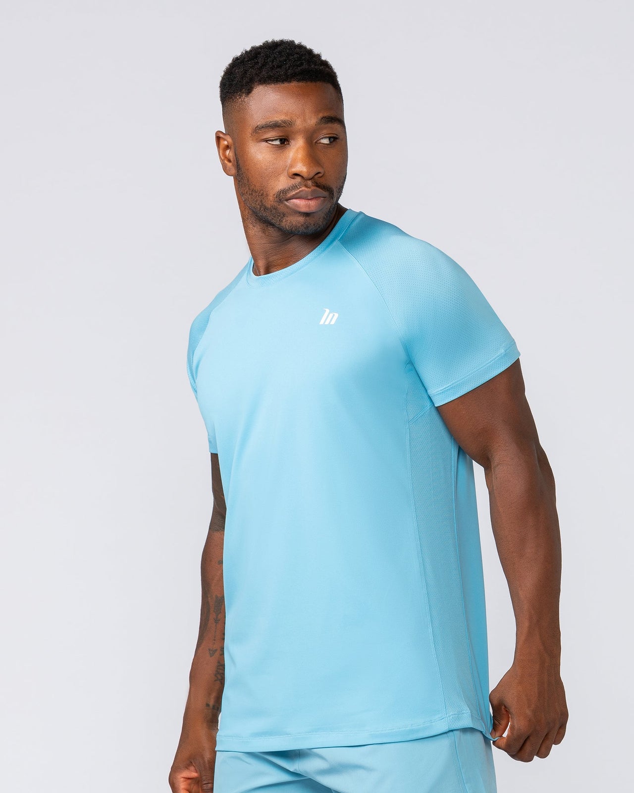 Ventilation Tee Light Blue - Muscle Nation men's gym tee, view 2