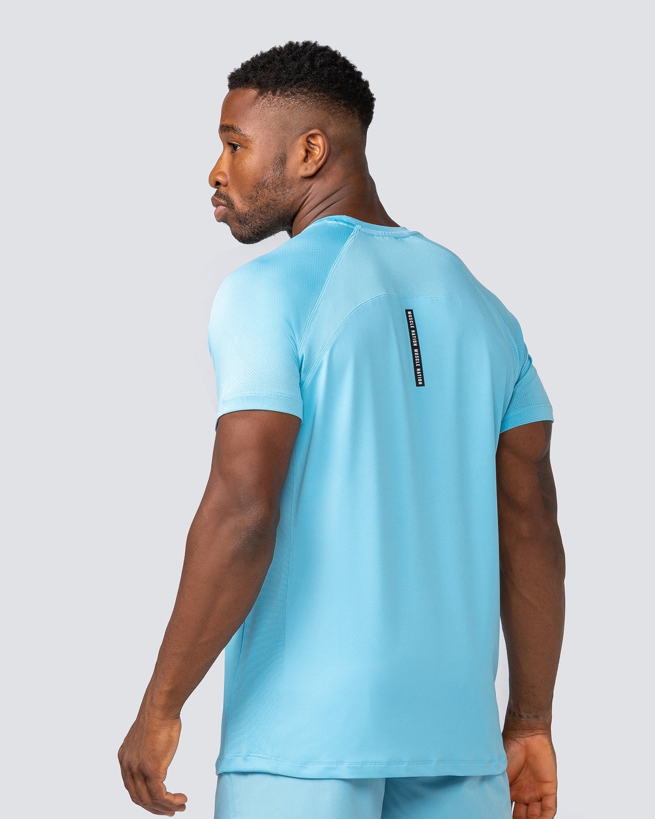 Ventilation Tee Light Blue - Muscle Nation men's gym tee, view 3