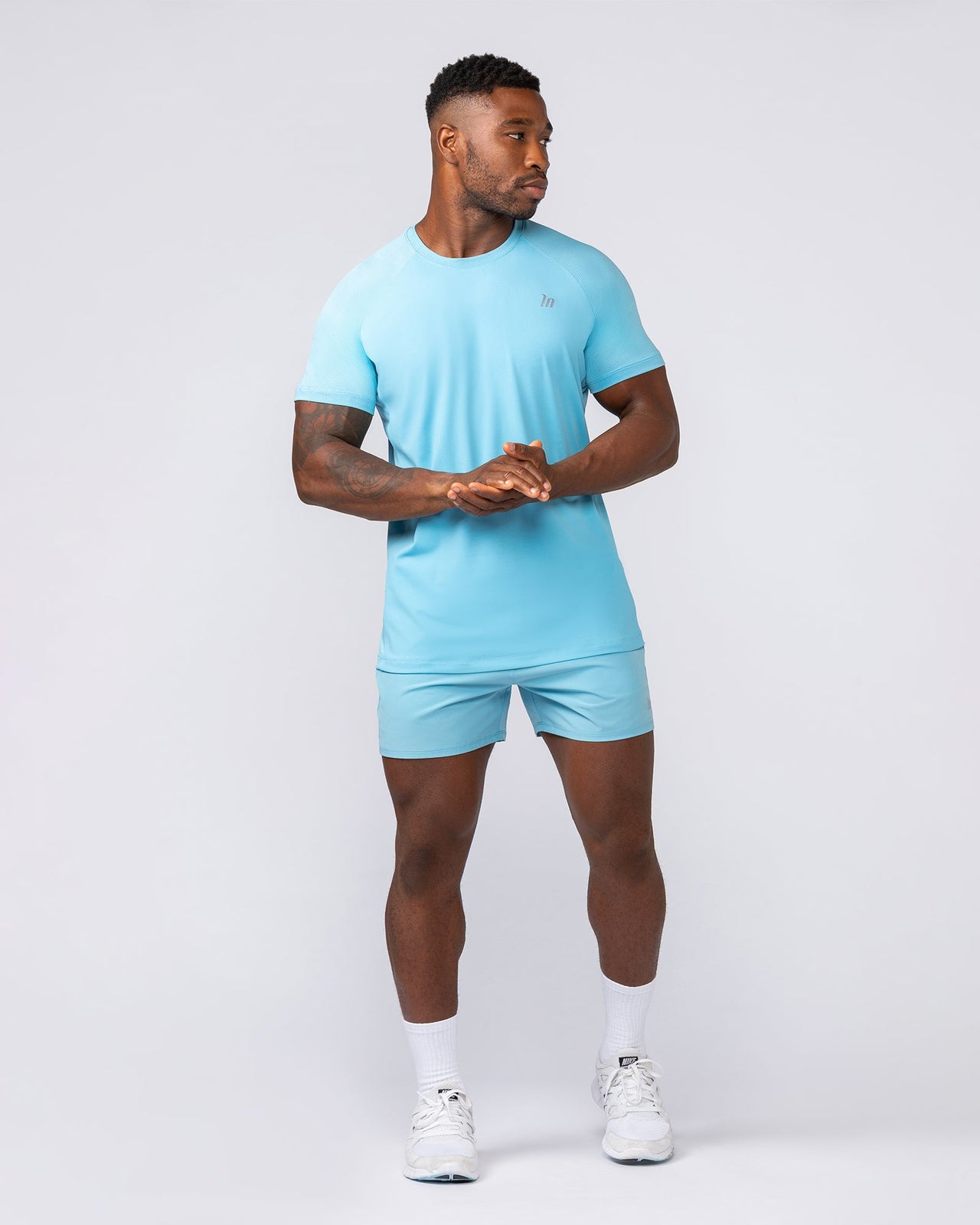 Ventilation Tee Light Blue - Muscle Nation men's gym tee, view 5