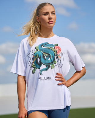 Viper Oversized Tee - White-T-Shirts-XXS-1125228WHT-XXS-MNAPPRL45057-1-Muscle Nation