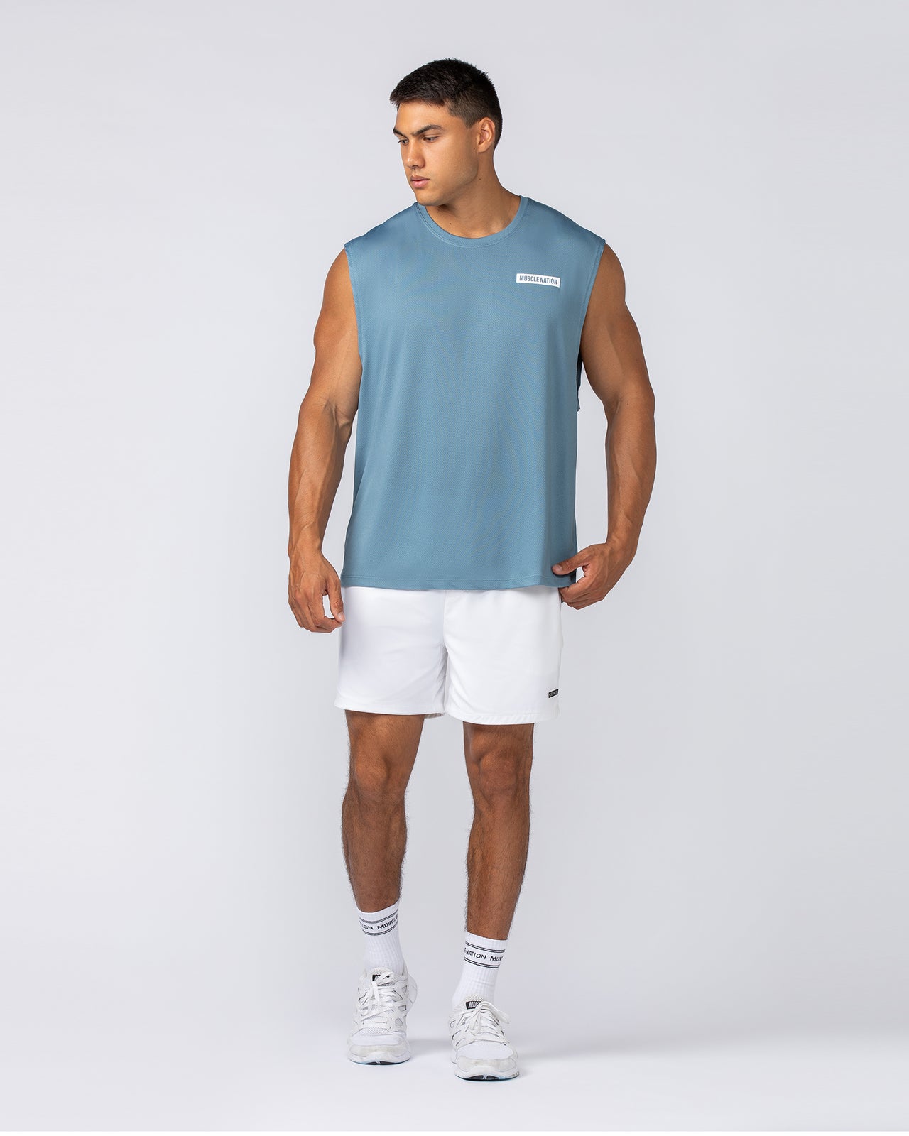 On Repeat Training 5" Shorts - White-Shorts-S-092411WHT-S-MNAPPRL40024-6-Muscle Nation