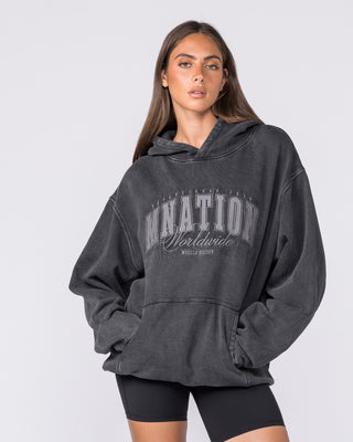 Worldclass Oversized Vintage Hoodie - Washed Black-Jumpers & Hoodies-XS-032630WSHBLK-XS-MNAPPRL49533-8-Muscle Nation