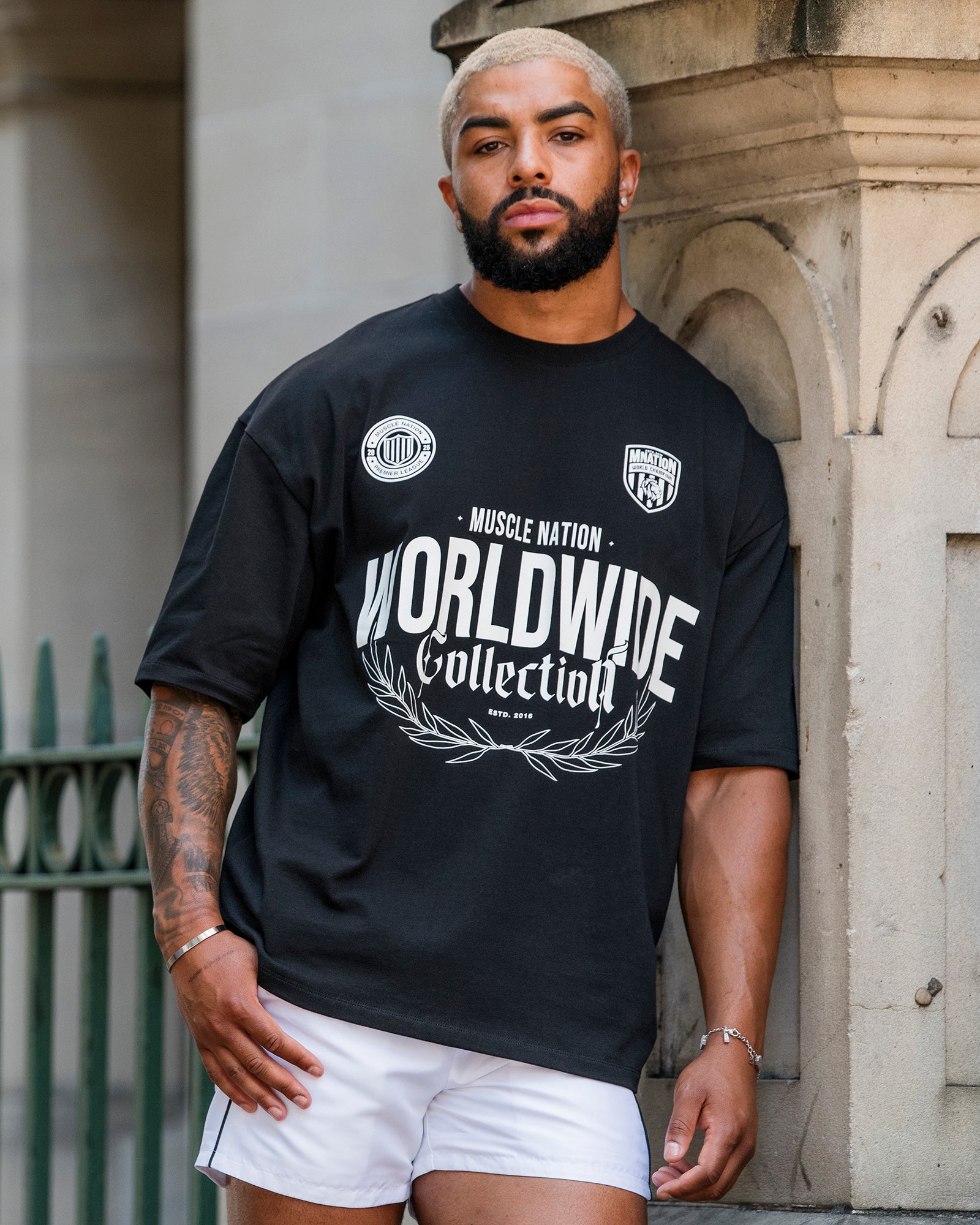 Worldwide Collection Oversized Tee - Black-T-Shirts-XS-1125178BLK-XS-MNAPPRL47856-1-Muscle Nation