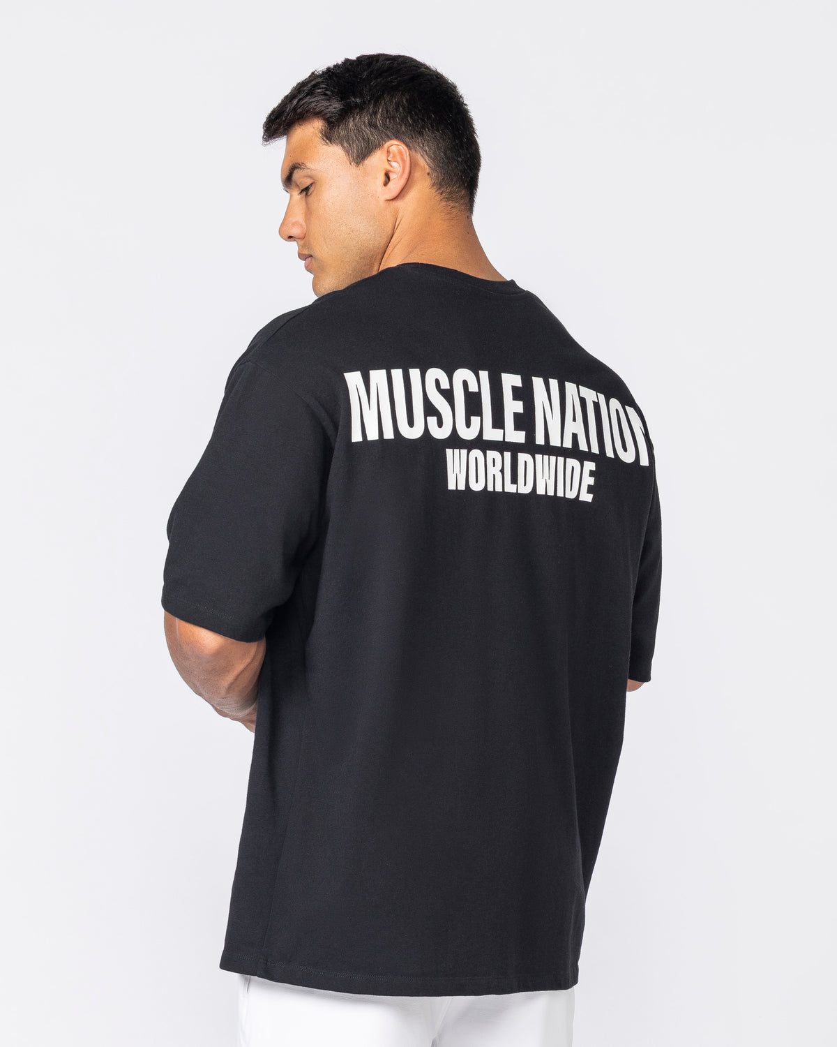 Worldwide Pump Cover Black - Muscle Nation men's gym tee