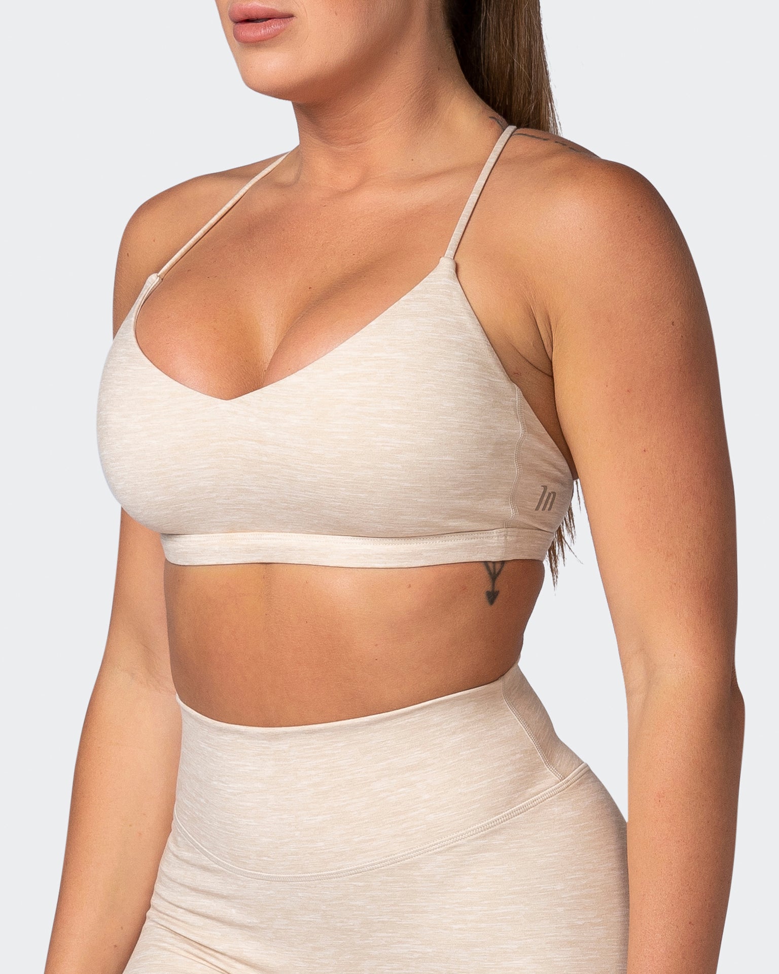 Sun Kissed Bralette - Almond Marl-Bralettes-XS-112215ALMDMAR-XS-MNAPPRL18905-3-Muscle Nation