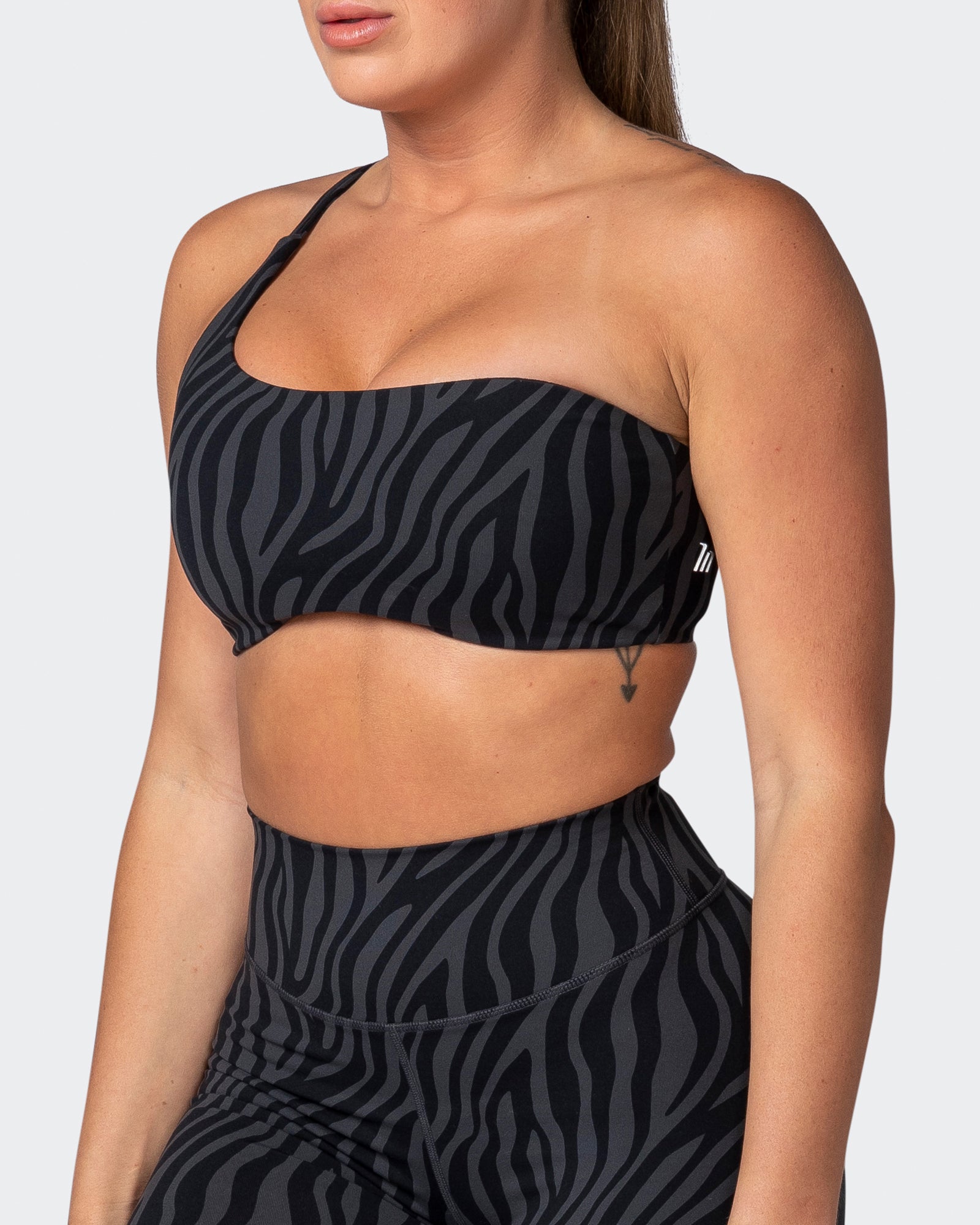 Movement One Shoulder Bralette - Monochrome Zebra Print-Bralettes-XS-112243MCHZEBPR-XS-MNAPPRL19877-3-Muscle Nation