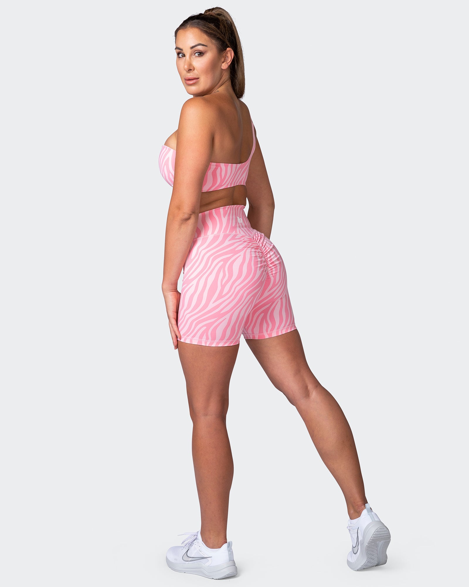 Movement One Shoulder Bralette - Strawberry Zebra Print-Bralettes-XS-112243STWZEBPR-XS-MNAPPRL19901-7-Muscle Nation