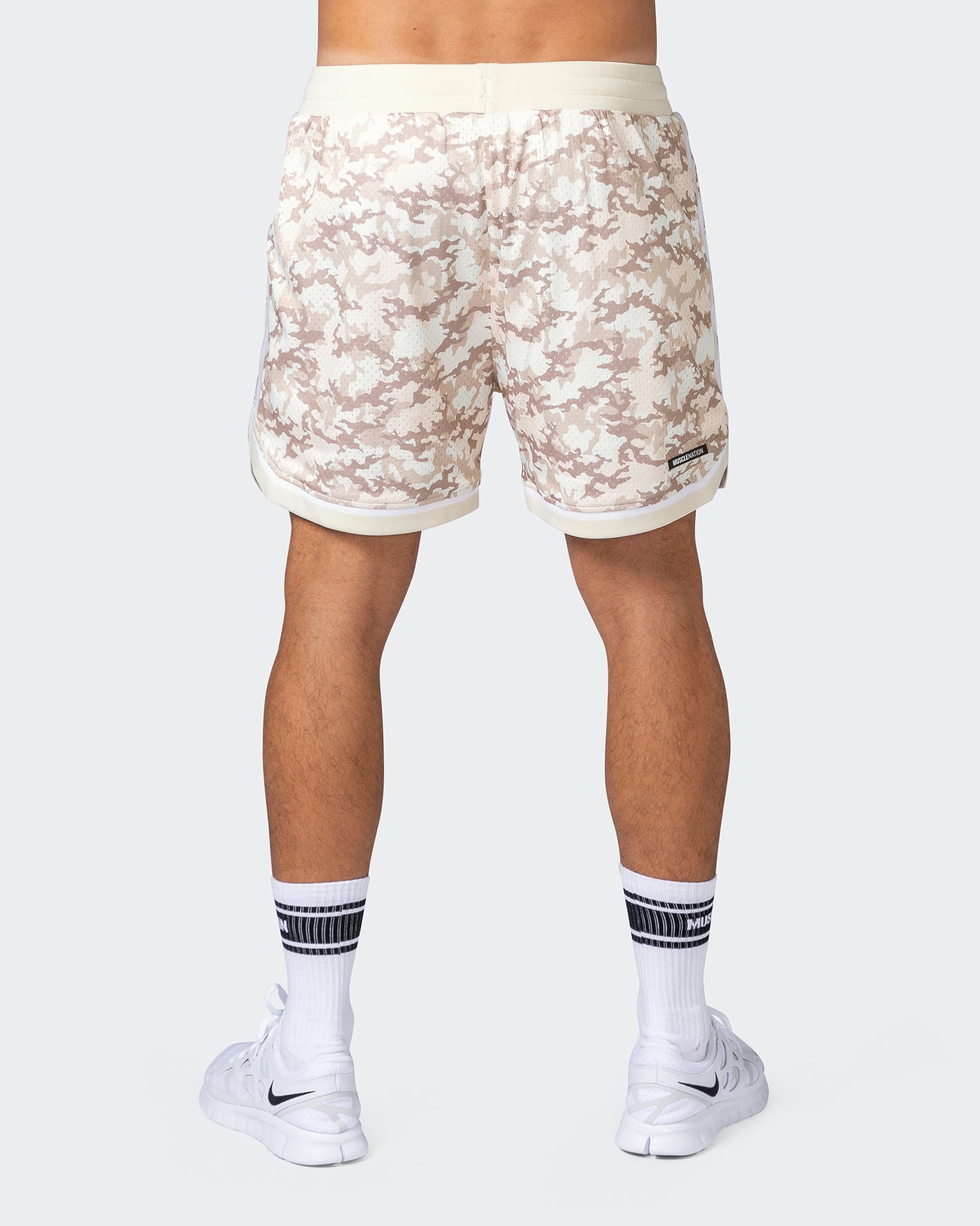 8" Basketball Shorts - Beige Camo Print-Shorts-S-112252BECAMPR-S-MNAPPRL18549-6-Muscle Nation