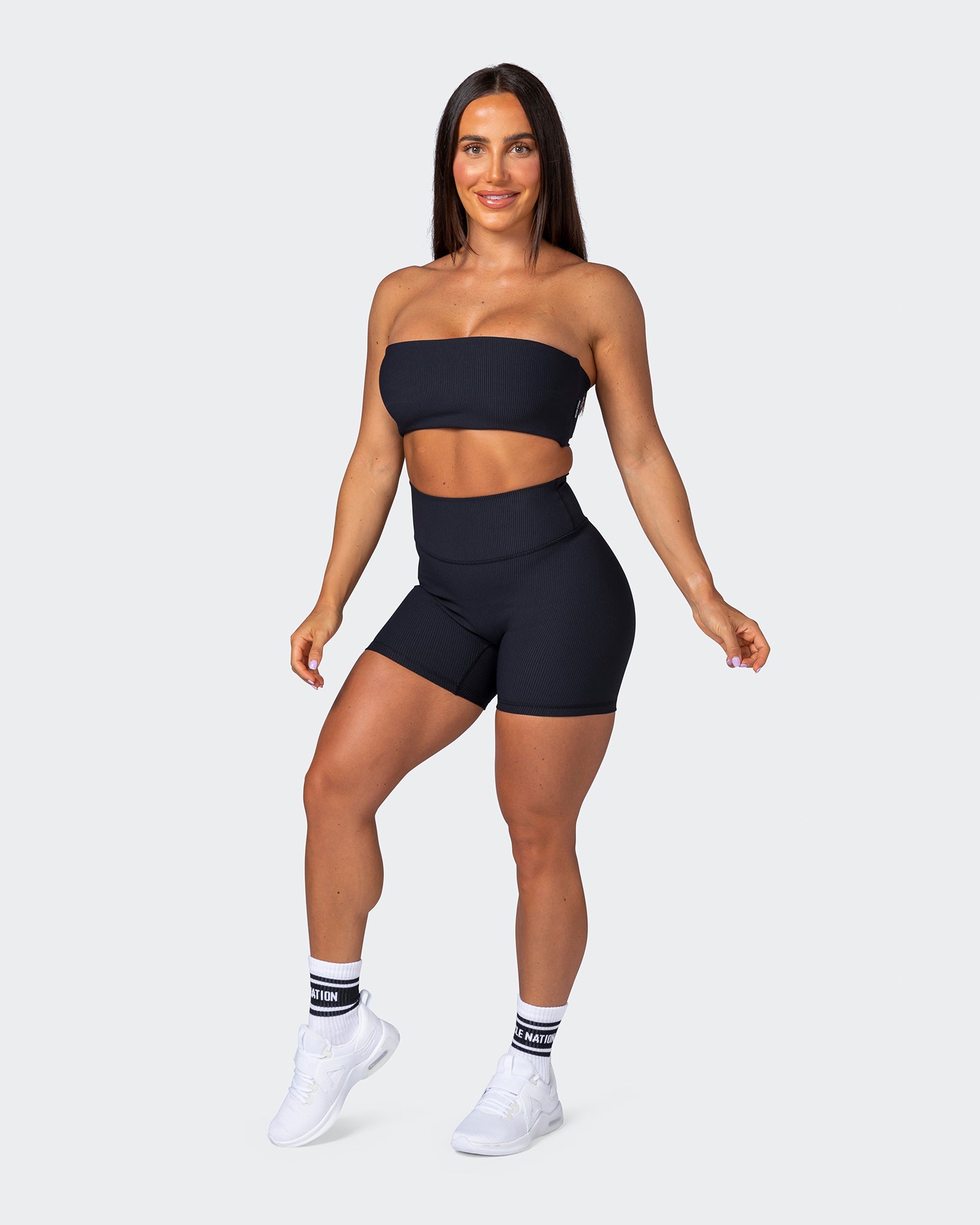 Zero Rise Rib Midway Shorts - Black-Shorts-XXS-112266BLK-XXS-MNAPPRL19530-7-Muscle Nation